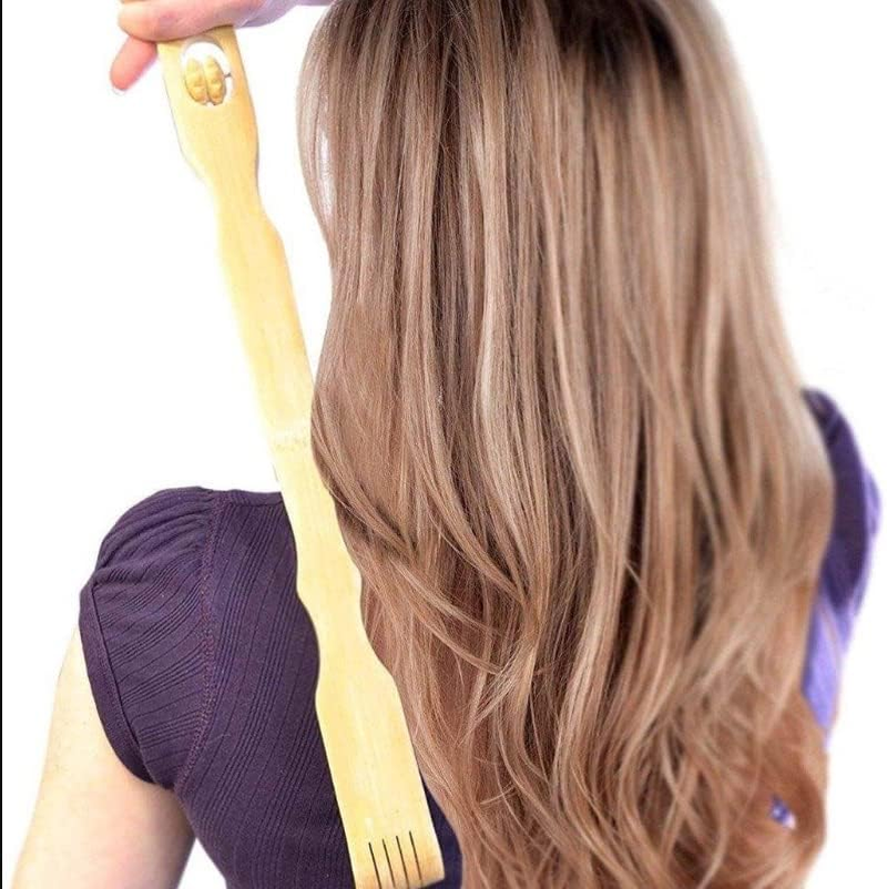 AIMALL 2X Back Scratcher, Long Wooden Bamboo Scratch Back Back Scratcher Rack Body Massage Itchy Relieve,18" Long Self-Massager Provide Instant Relief from Itching image number 1
