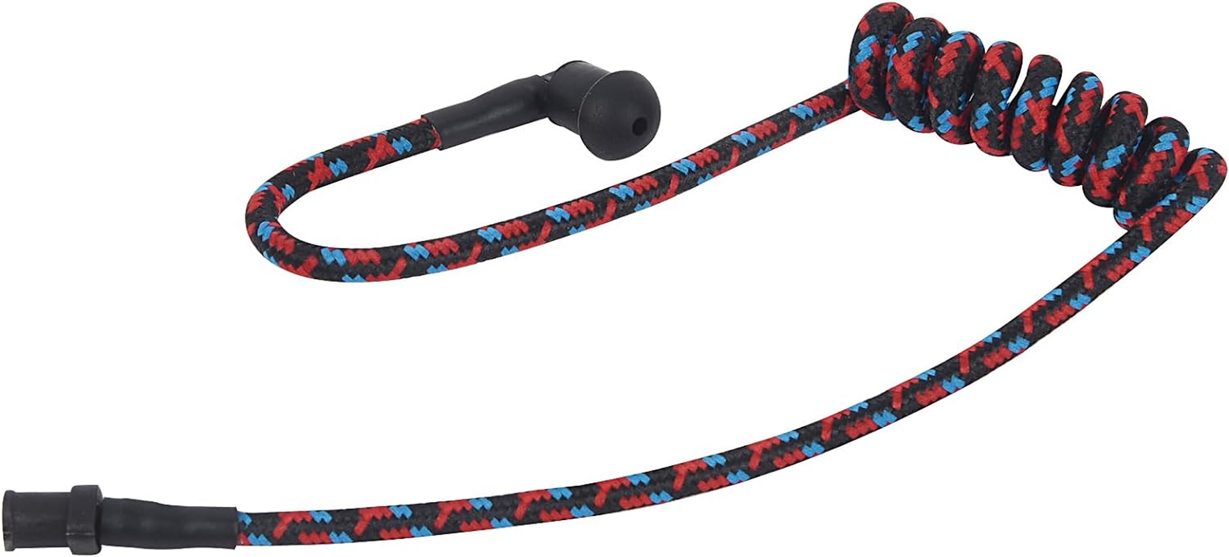 Braided Knitted Woven Fabric Fiber Coil Tube Replacement for Walkie Talkie Radio Acoustic Earpiece Headset (Pure Black) image number 2