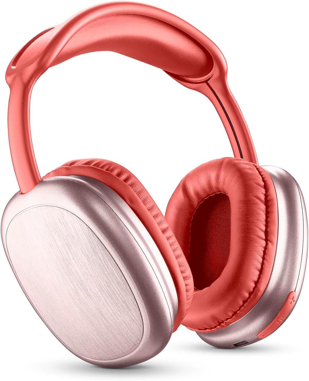 Music Sound Bluetooth Headphones MAXI2 | Headphones on Ear Bluetooth 5.0 - Play Time 22H - Charging 1.5H - Integrated Microphone - Controls on the Gazebo and Adjustable Headband, Red Colour image number 1