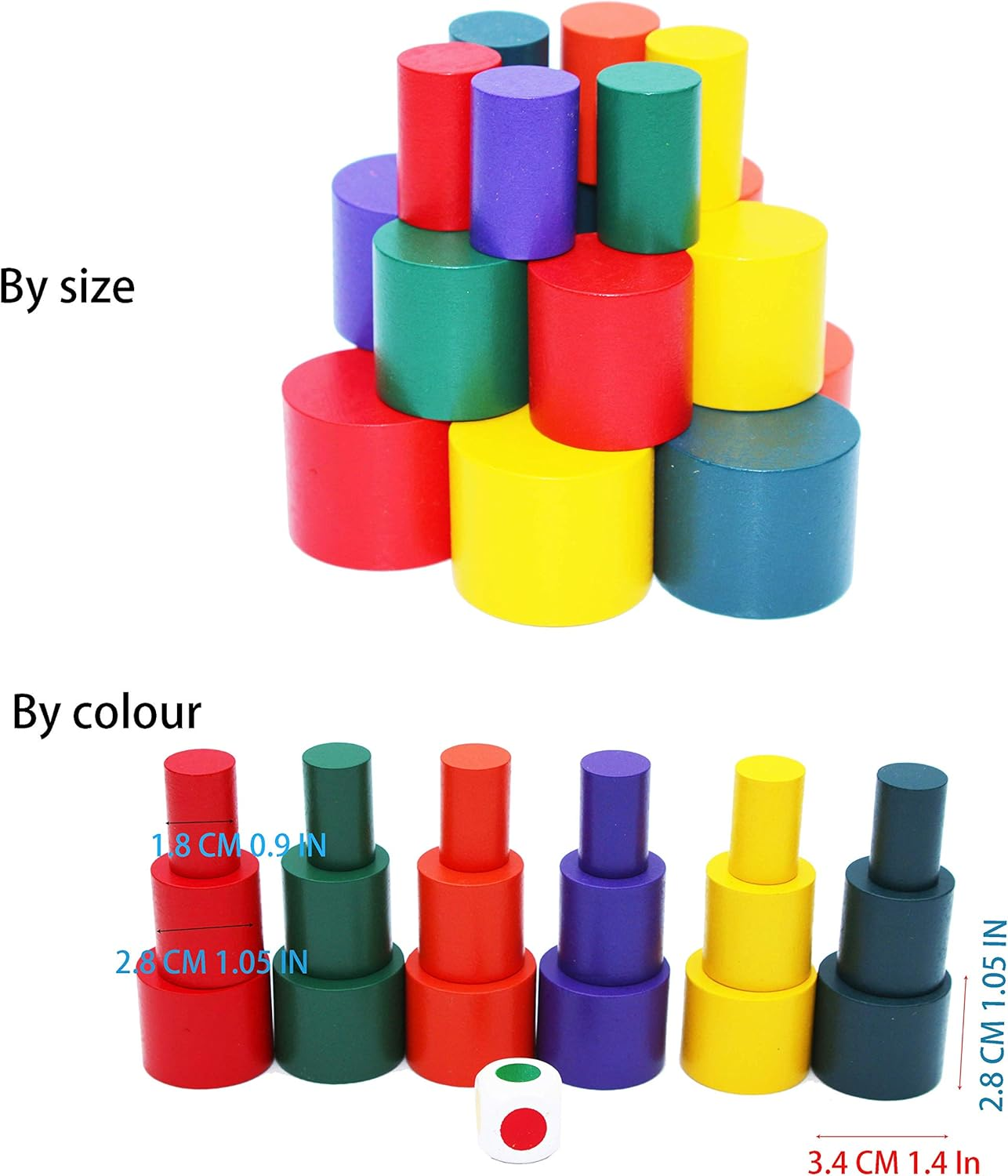 TOWO Wooden Stacking Blocks Balancing Game for Children - Wooden Blocks Balancing Moon - Stacking and Sorting Wooden Toy for 3 Years Old- Math Educational Toys for Preschool Kids