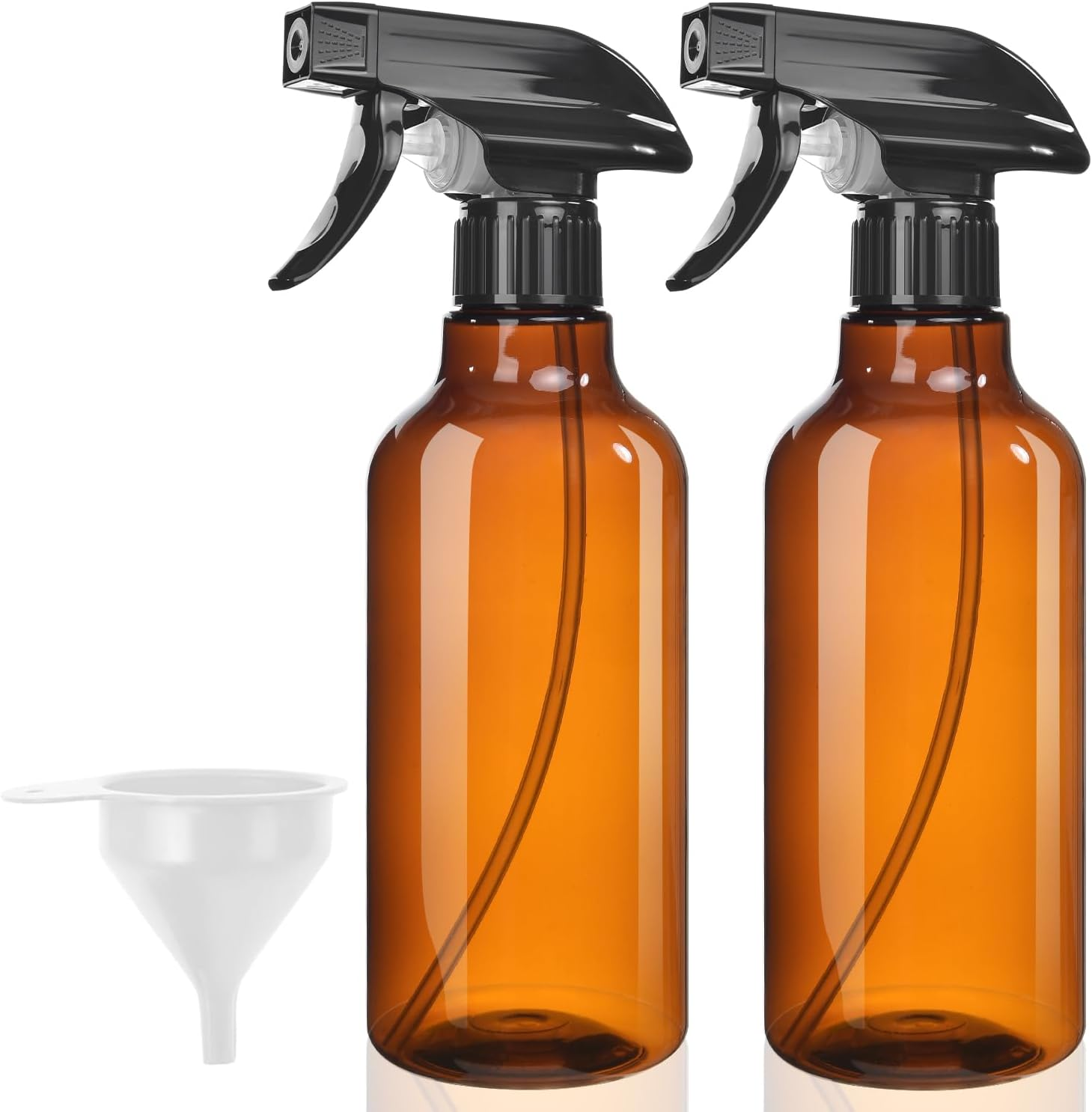 Plastic Spray Bottles, 2-Pack, 16.9 Oz, Mist & Stream, Heavy Duty Spraying, Empty Water Spray Bottle for Cleaning Solutions, Essential Oils, Hair, Plants, BBQ, Cat Dog Behavior Correction (Amber) image number 1