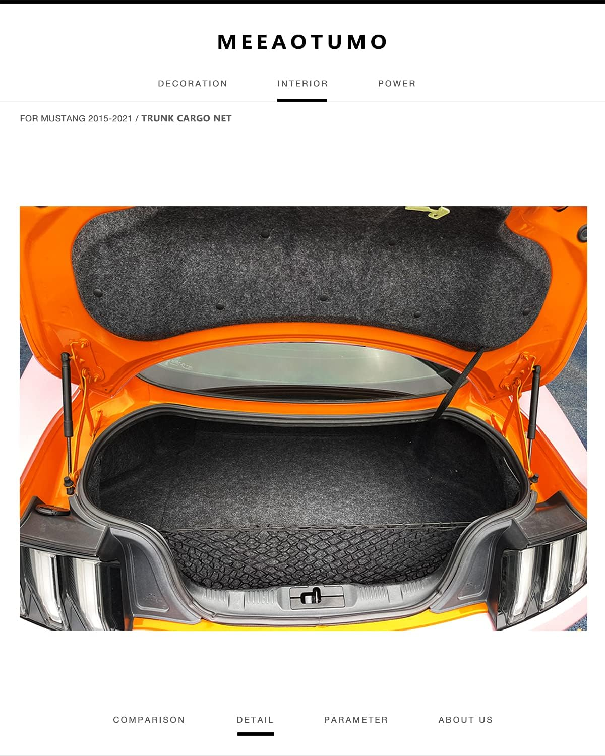 Trunk Cargo Net Accessories for Ford Mustang 2015-2023 image number 3