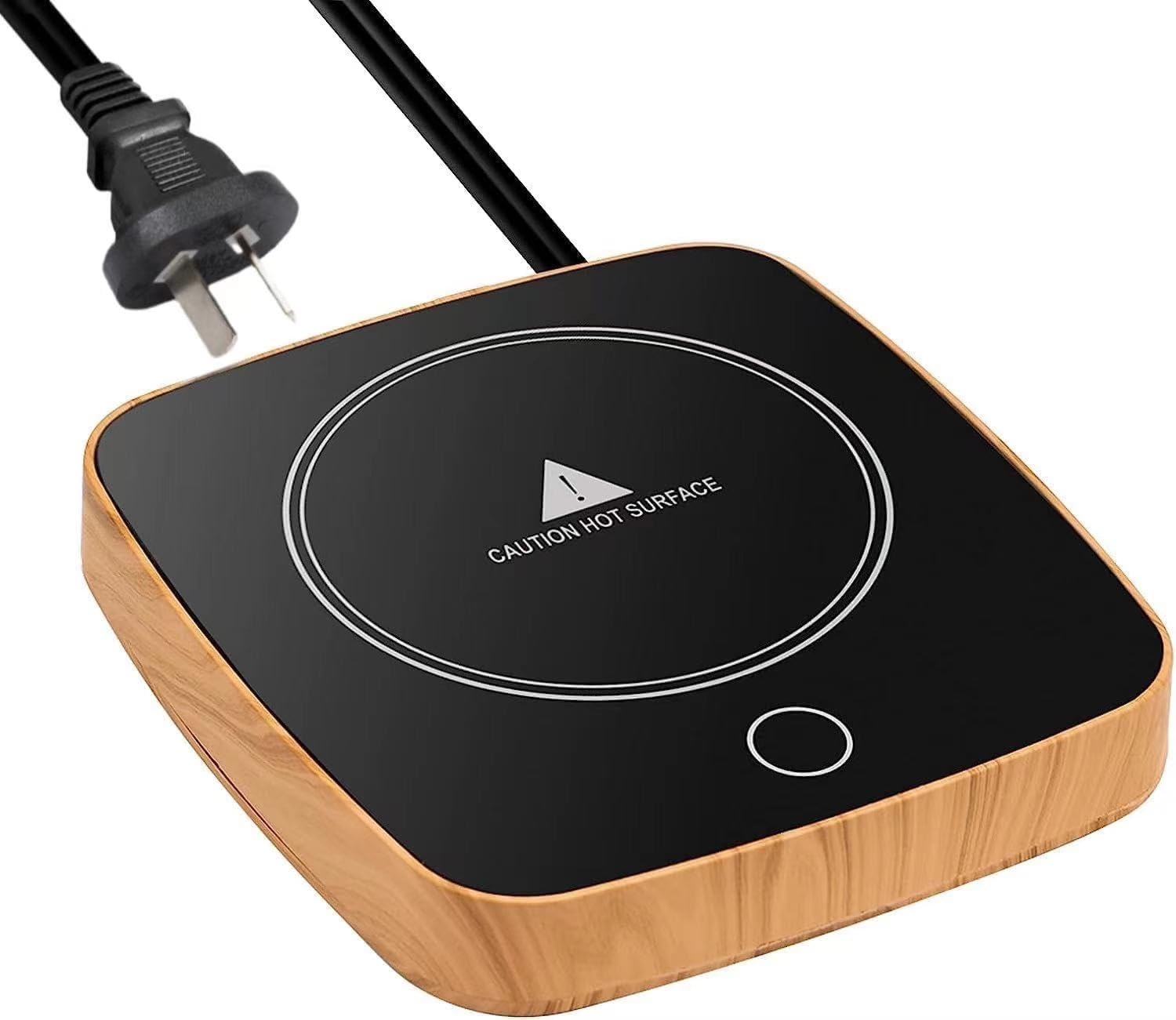 Coffee Mug Warmer, Auto-Shutoff Cup Warmer for Home Office Desk Use, Electric Beverage Warmer Heating Plate for Tea, Water, Cocoa, Milk (Red-Round)