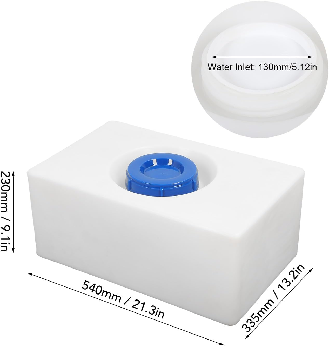 RV Water Tank, Unbreakable 10 Gallons RV Water Storage Tank 21.3 X 13.2 X 9.1In for Trailer Boat Yacht image number 5