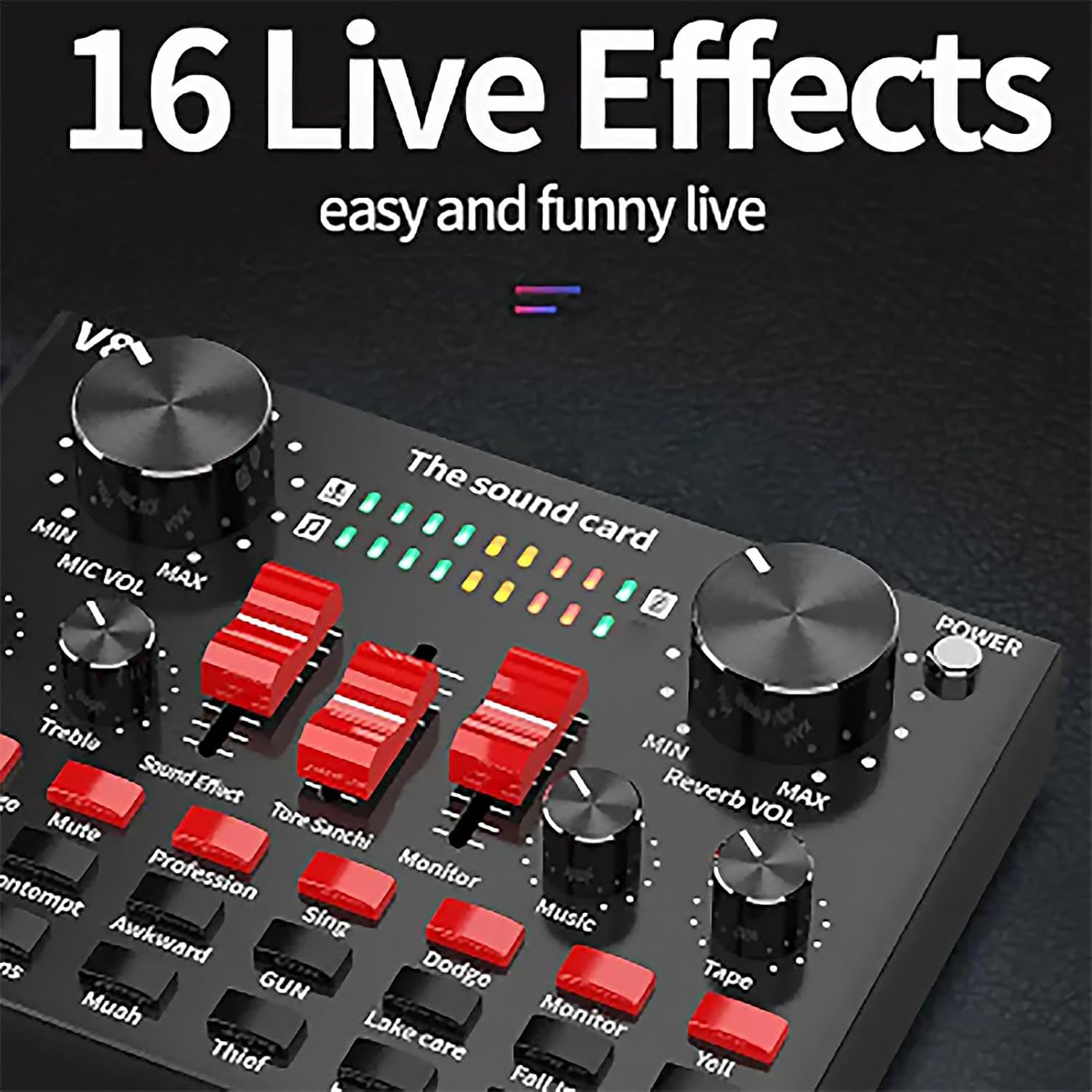 Audio Mixer for Streaming, DJ Sound Controller, Sound Board Console, Compact Voice Changer Board, Portable Audio Mixer, DJ Studio Soundboard, Voice Effects Mixer, Streaming Mixer Board, Stereo DJ Mixe image number 5