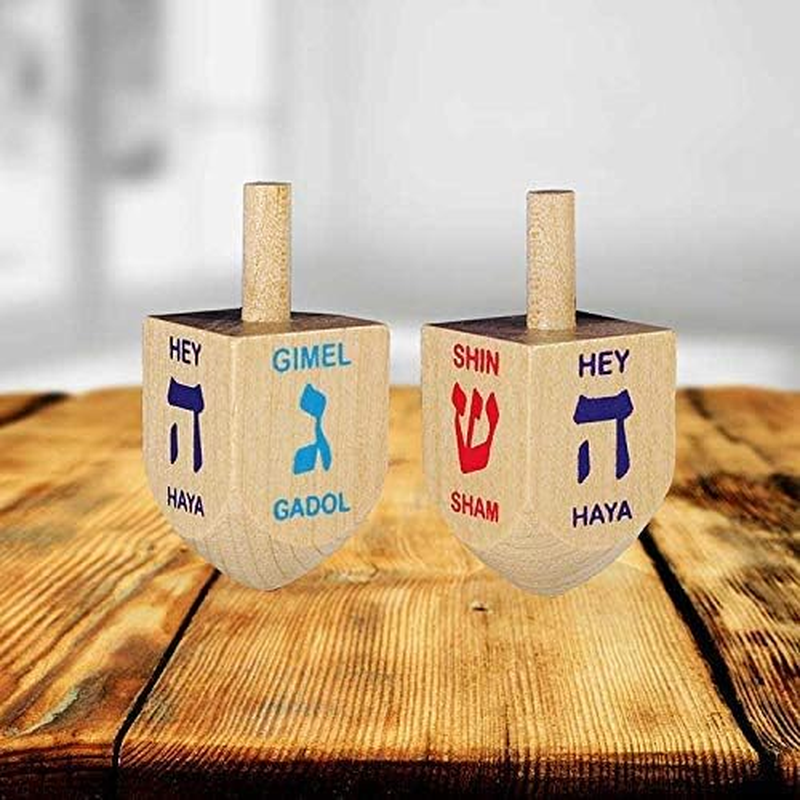 Zion Judaica Wood Dreidels Medium Sized in Bulk in Ziplock Bag (30 Pack)