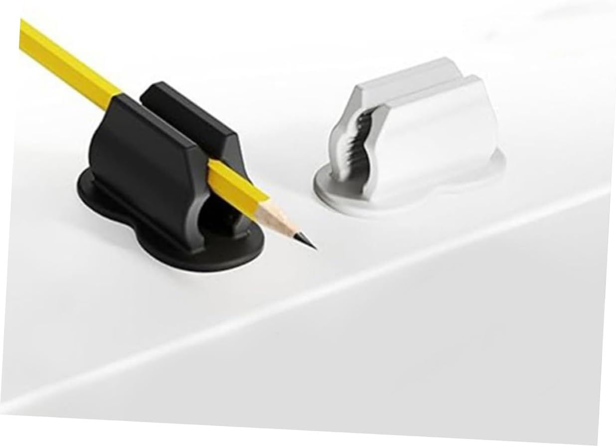 GANAZONO 6Pcs Silicone Pencil Shaped Pen Holders for School Supplies Adhesive Desk Stationery Office Storage Boys and Girls Desk Classroom Organizer image number 6