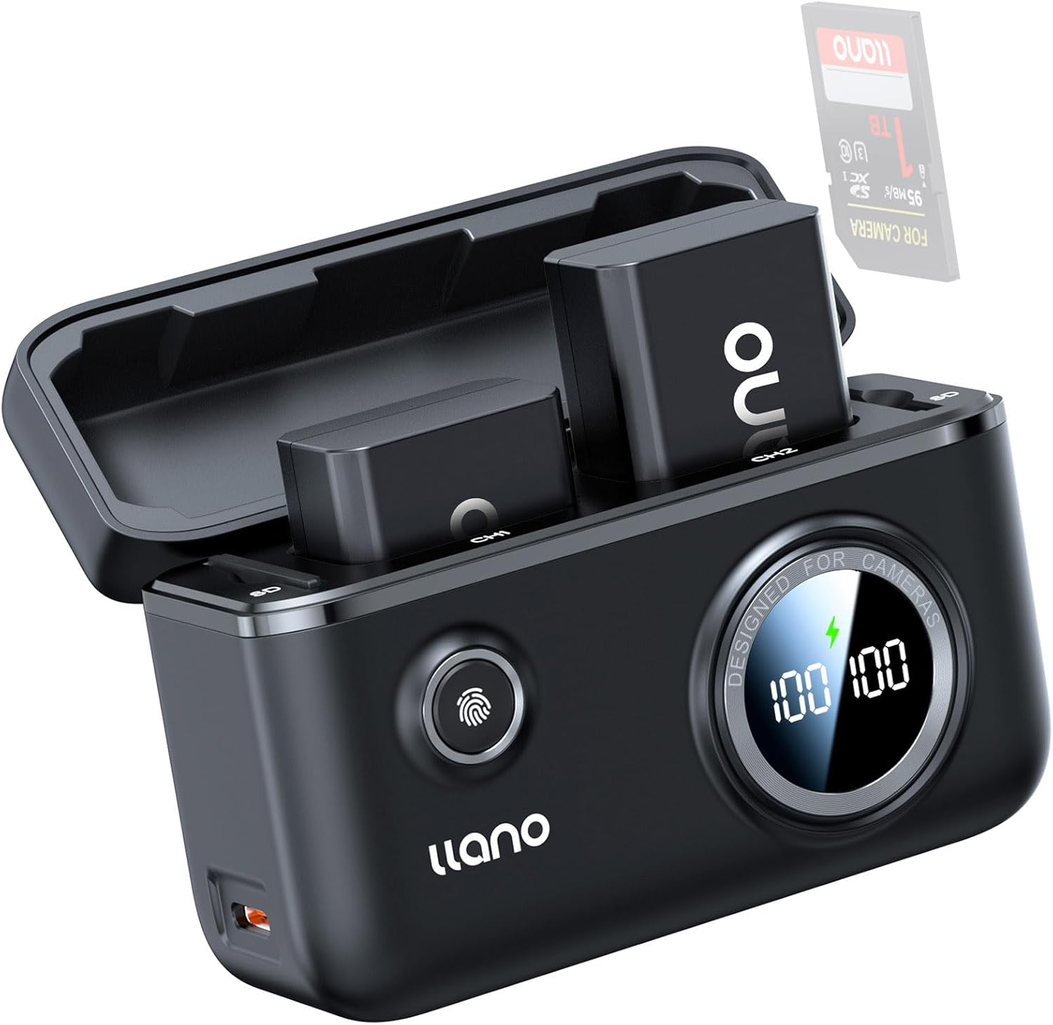 Llano 2-Pack NP-FW50 Batteries and Fast 18W Dual Charger for Sony Alpha A6400, A6000, ZV-E10, A7 Ii, A7R Ii, A6300, A6500, A7S, A7, A7S Ii, A7S, A5100, Smart Digital Display, Magnetic Snap Cover image number 2