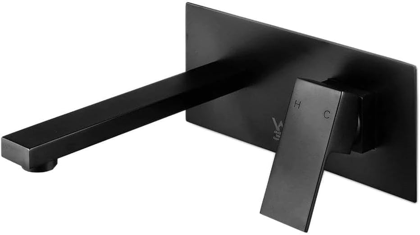 Cefito Basin Mixer Tap, 6.5L/Min Wall Mixers Bathroom Shower Taps Filter Swivel Brass Faucet Kitchen Sink Water Faucets Spray Head Bath Fixtures Home Laundry Vanity, Hot and Cold Switch Black image number 2