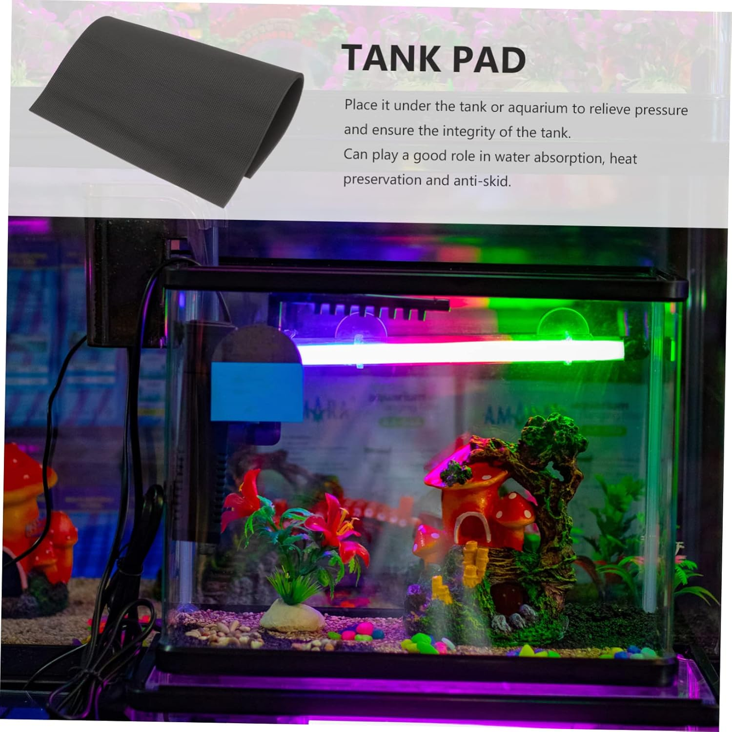 CORHAD Thickened Aquarium Foam Mat Fish Tank Leveling Pad for Stability Support Bottom Pad for Fish Tanks Ideal for Aquarium Accessories Maintenance image number 3