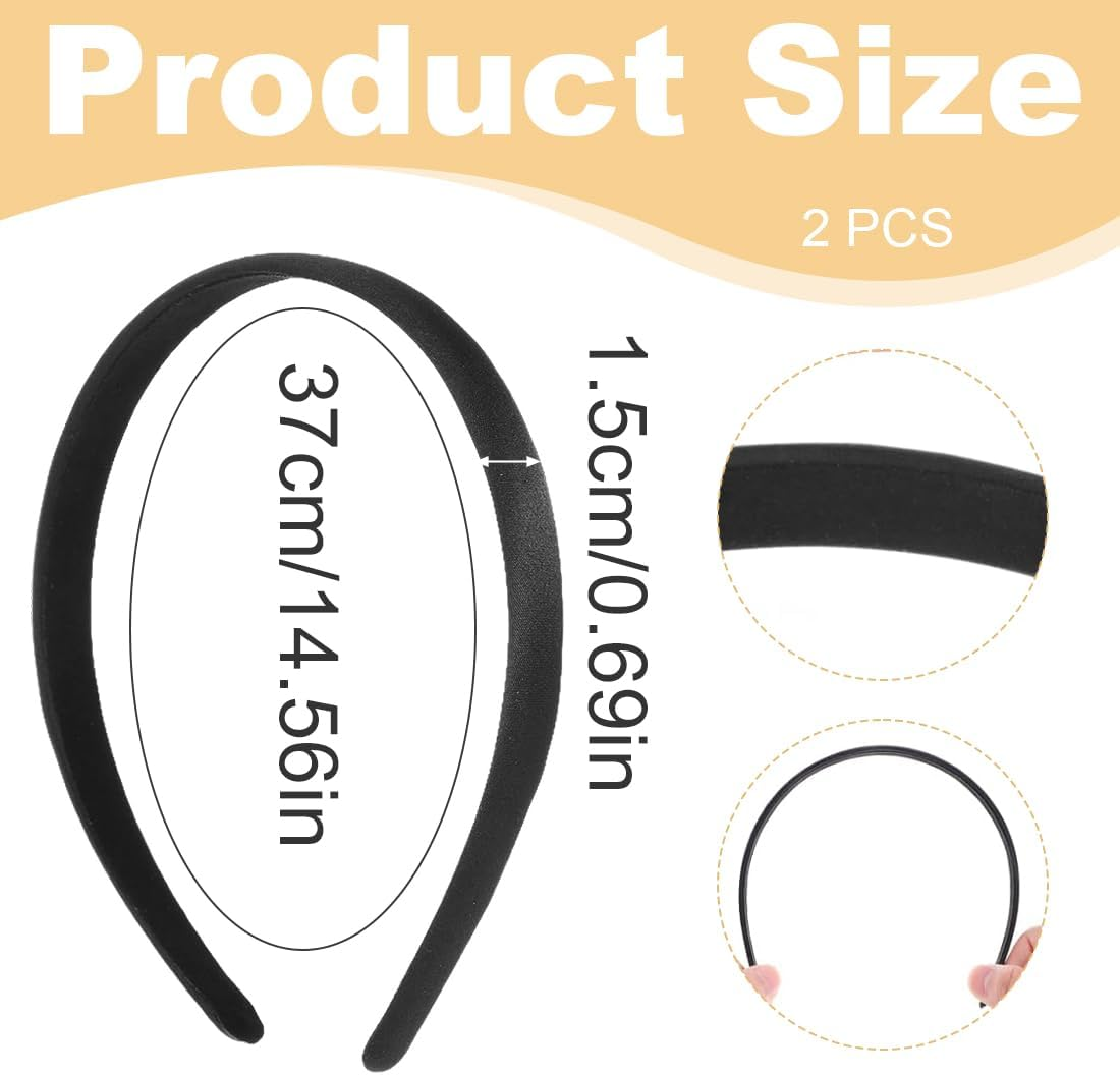 DLPRK 2 X Hair Bands, Women'S Solid Colour Simple Hair Accessories, Girls Fashion Hair Accessories