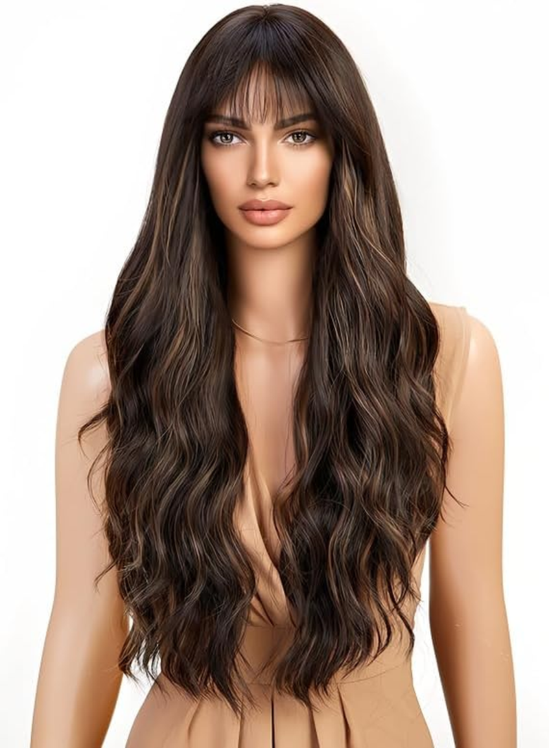 CGVG Women'S Blonde Wig Long Wavy Blonde Wig Women with Fringe Daily Use Party Carnival