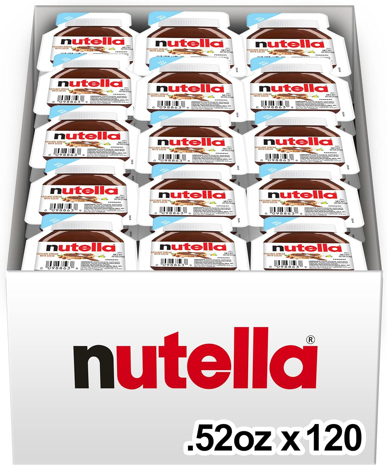Nutella Chocolate Hazelnut Spread, Single Serve Mini Cups, Perfect Topping for Pancakes, .52 Oz Each, 120 Count image number 5