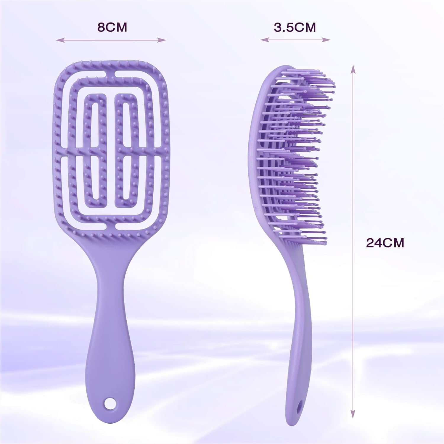 Brencco Detangle Hair Brush, Hairbrush Professional Curved Ventilation, Hair Brush for for Straight, Curly & Wet Hair, Comb for Women/Men/Children image number 3