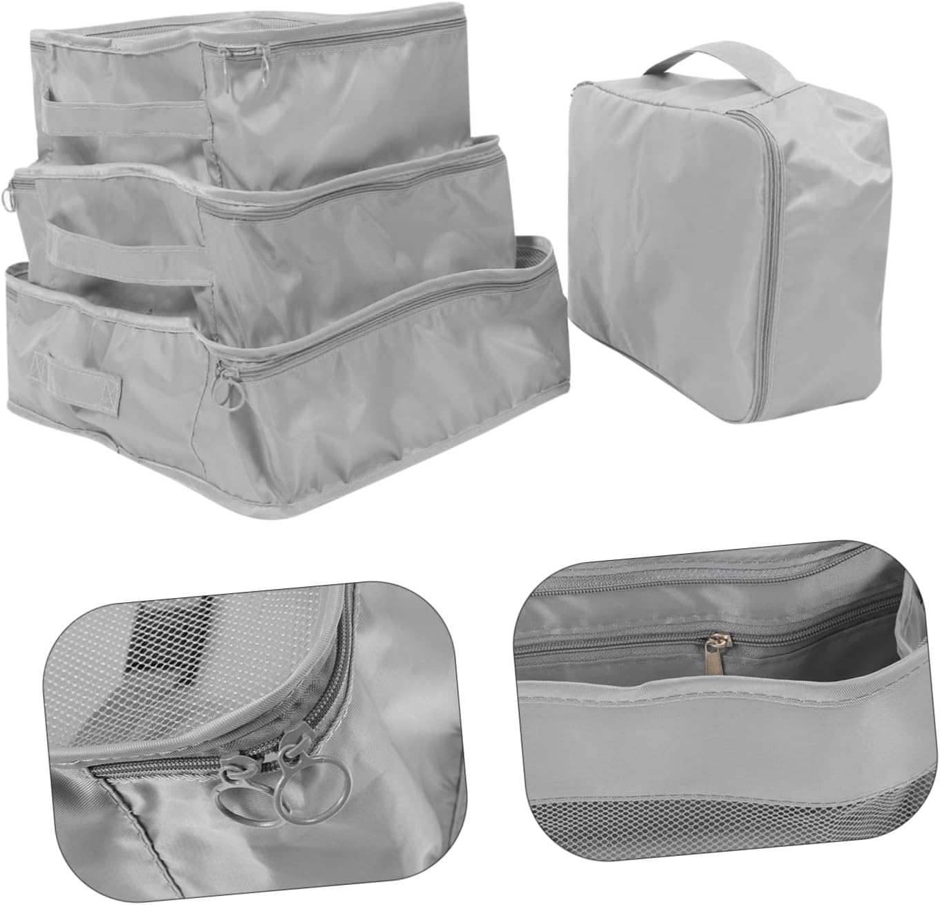 JEWEDECO 8Pcs Travel Suitcase Pouches Fabric Luggage Organizers Packing Cubes for Suitcases Luggage Organiser Bag Travel Essentials image number 5