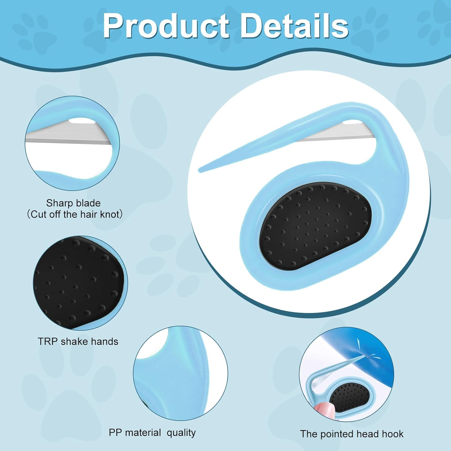 Adiwo Pet Knotting Comb, Pack of 2 Dematting Knife Cat with Steel Blade, Knot Comb, Hair Removal Tool, Knot Remover, Cat, Perfect for Pets, Removes Undercoat Tangles with Comb