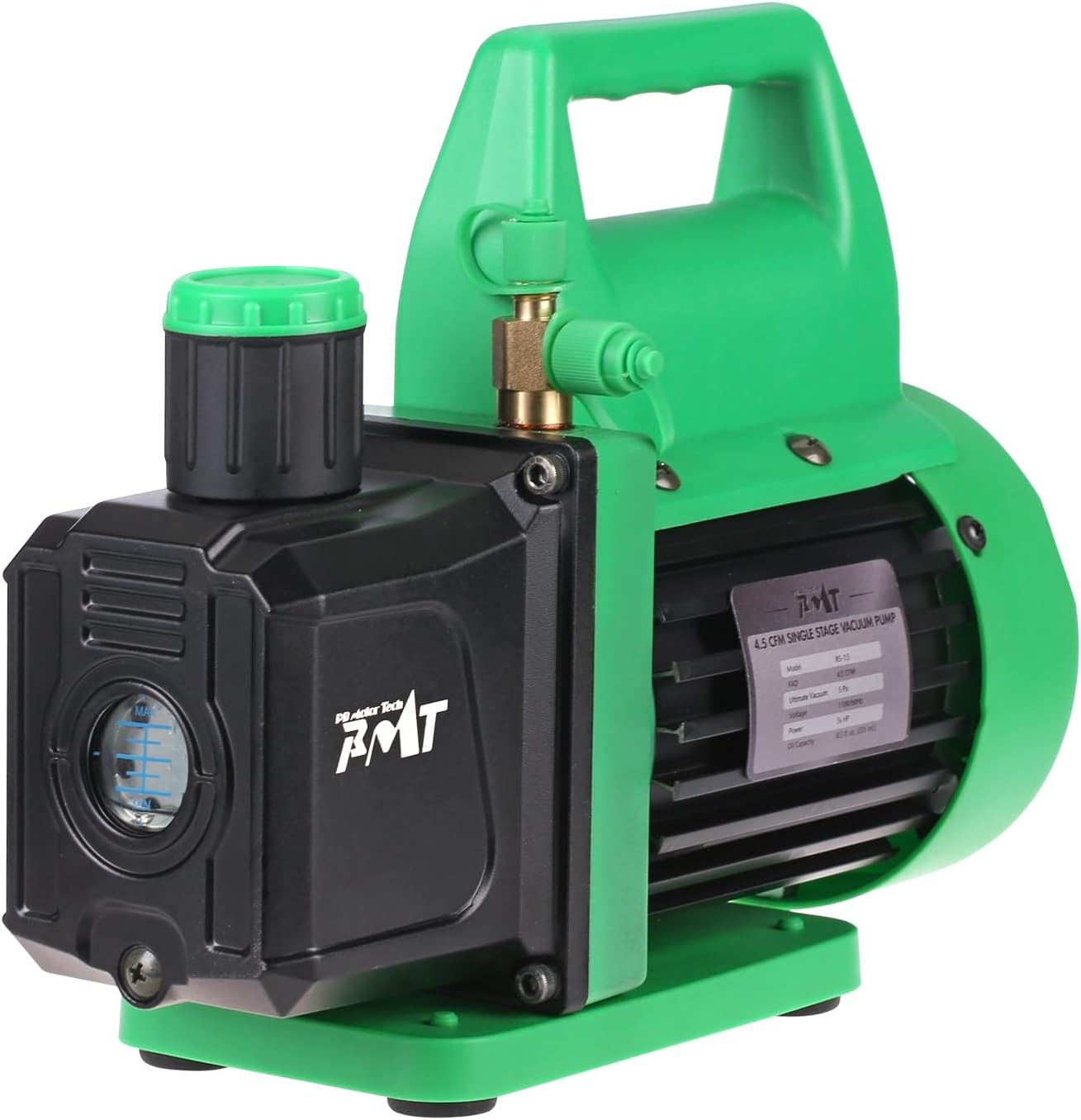 PB Motor Tech 4.5CFM 1/3HP Vacuum Pump, Rotary Vane Air Pump for AC, Refrigerant Recharging, Resin Degassing and More. Oil Not Included image number 3