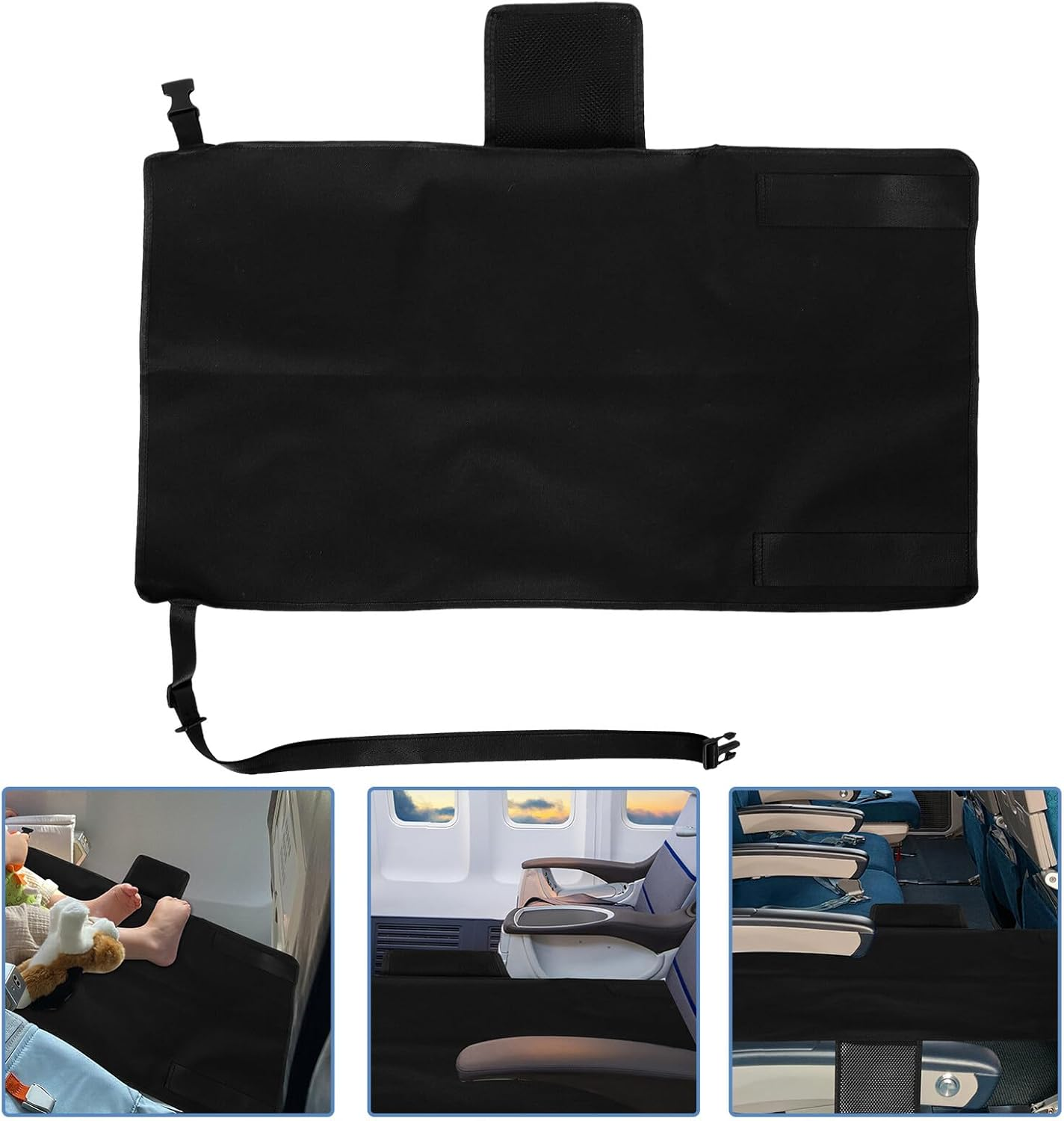 Ifundom Airplane Seat Extender for Travel Bed Footrest with Sturdy Straps and Secure Buckles Portable Lightweight Seat Extension for Comfortable Flights image number 2