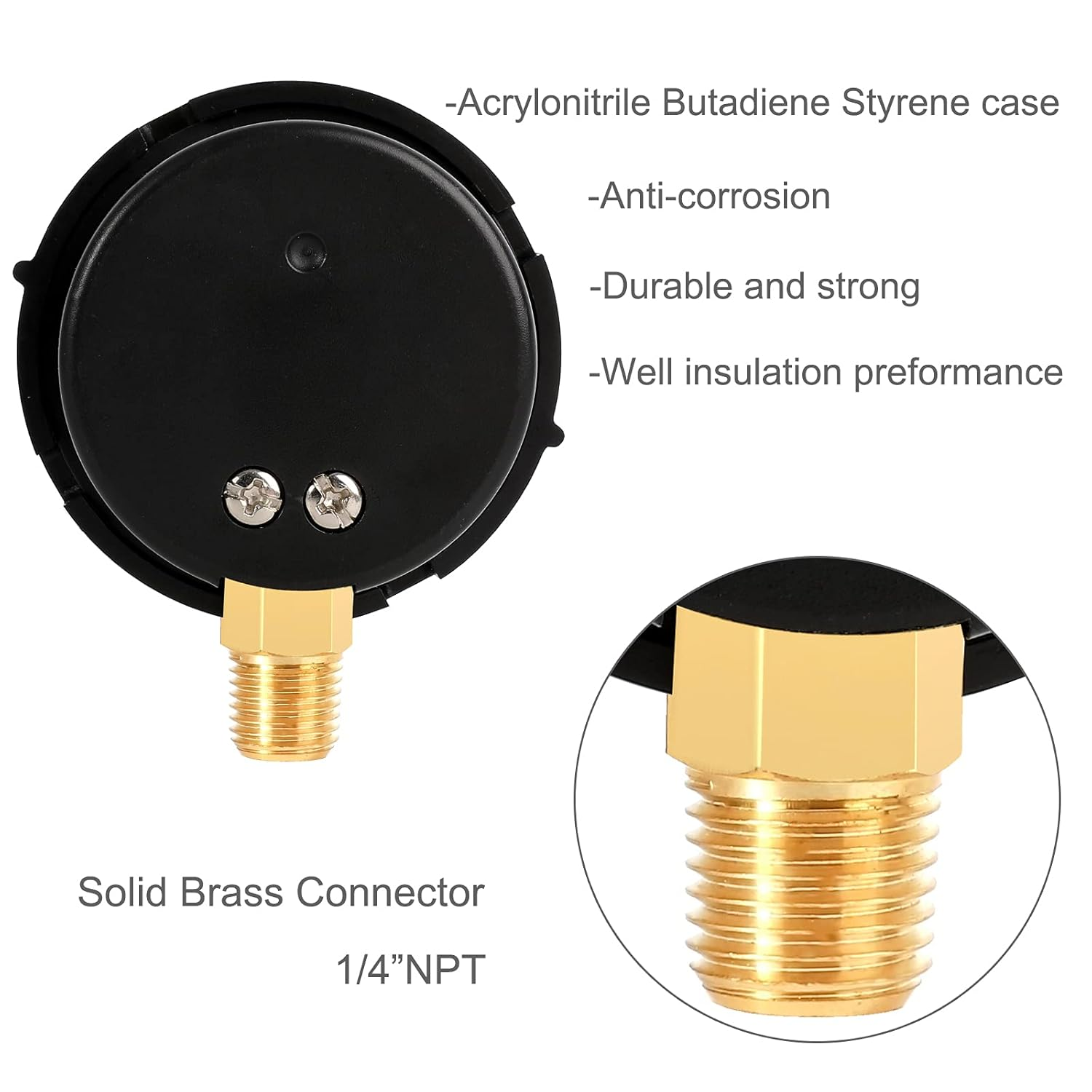 Pool Filter Pressure Gauge 60Psi - 2" Dial with Bezel, 1/4" Center Bottom Mount, 1/8" Adapter - Pump Replacement image number 5