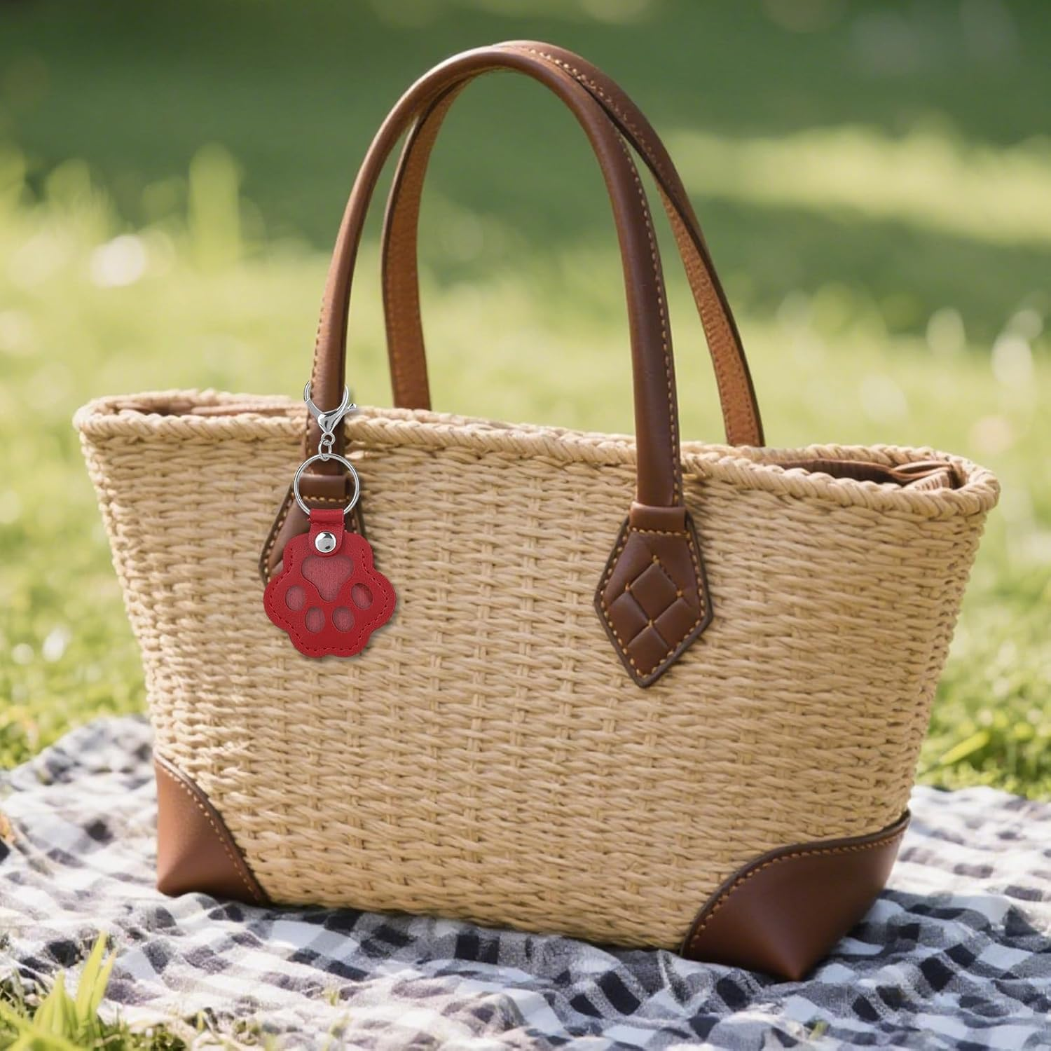 3Pcs Dog Fur Storage Keychains, Durable Leather Pet Memorial Keychain Cute Paw Shaped Keyring for Dogs & Cats Pet Hair Collection Keepsake (Black, Gray, Red) image number 3