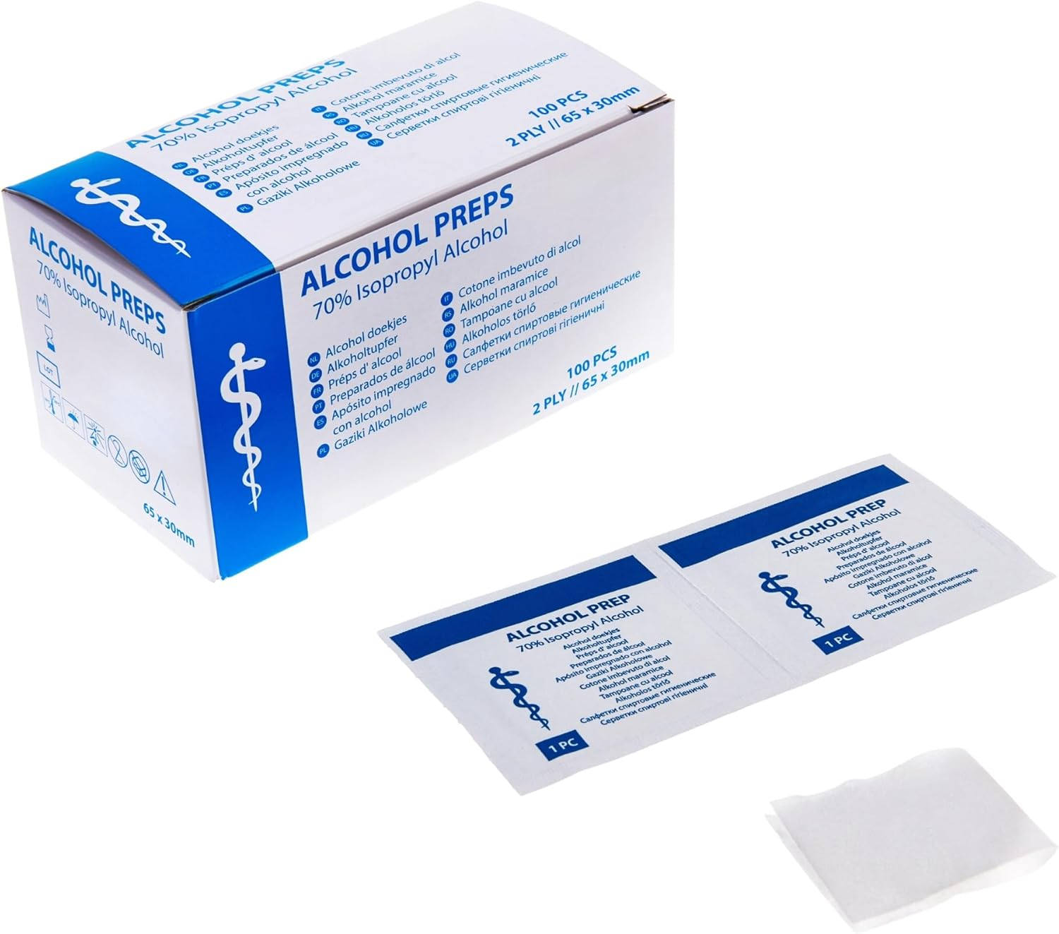 Medi-Inn Alcohol Swabs Set 30 X 65 Mm Set of 2 (2 X 100 Pieces) image number 2