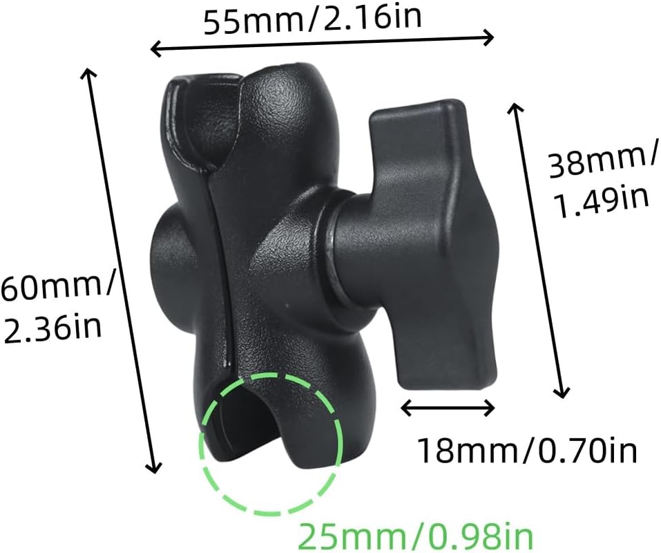 Double Socket Arm Mount,60 Cm Ram Mount Short,Aluminum Alloy,For 1-Inch Ball Bases,For RAM Mount Phone Holder Bike Truck RAM Mounts Arms image number 2