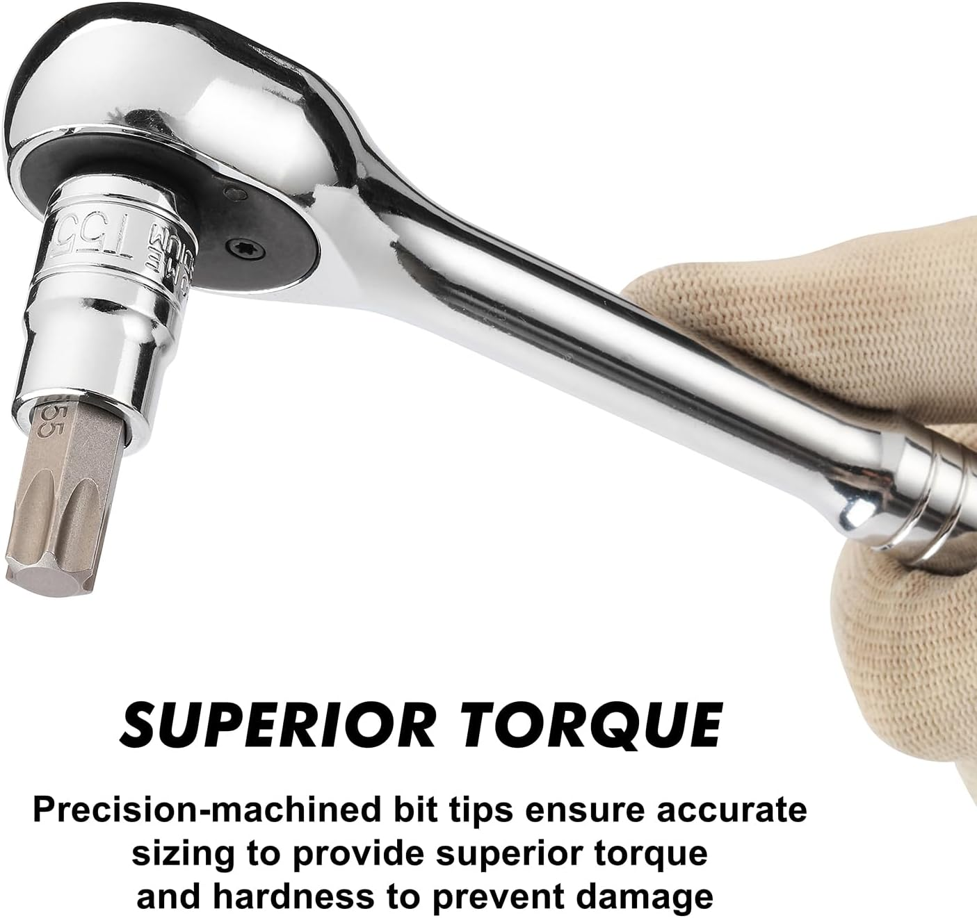 CASOMAN 14-Piece 1/4-Inch, 3/8-Inch & 1/2-Inch Drive Torx Bit Socket Set, T6-T60, Torque Bit Set, Torx Socket Set, CR-V & S2 image number 5