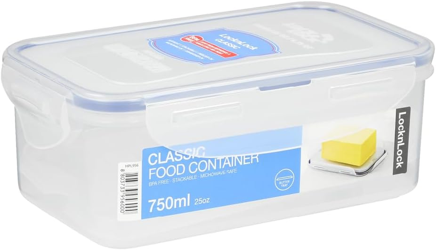 Locknlock Easy Essentials Food Storage Lids/Airtight Containers, BPA Free, Butter-25 Oz, Clear - Butter - 25 Oz, Butter