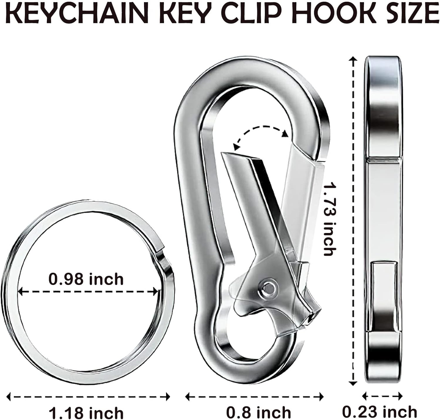 12 PCS Keychain Clip, Ring, and Carabiner Set - Metal Holder Organizer for Car Keys - for Men and Women image number 1