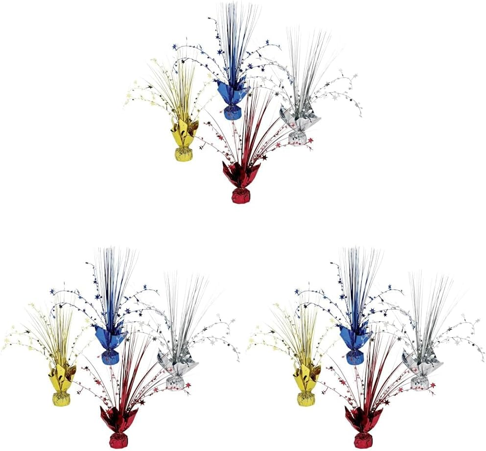 Foil Spray Centrepiece - Gold - Gold, 12"