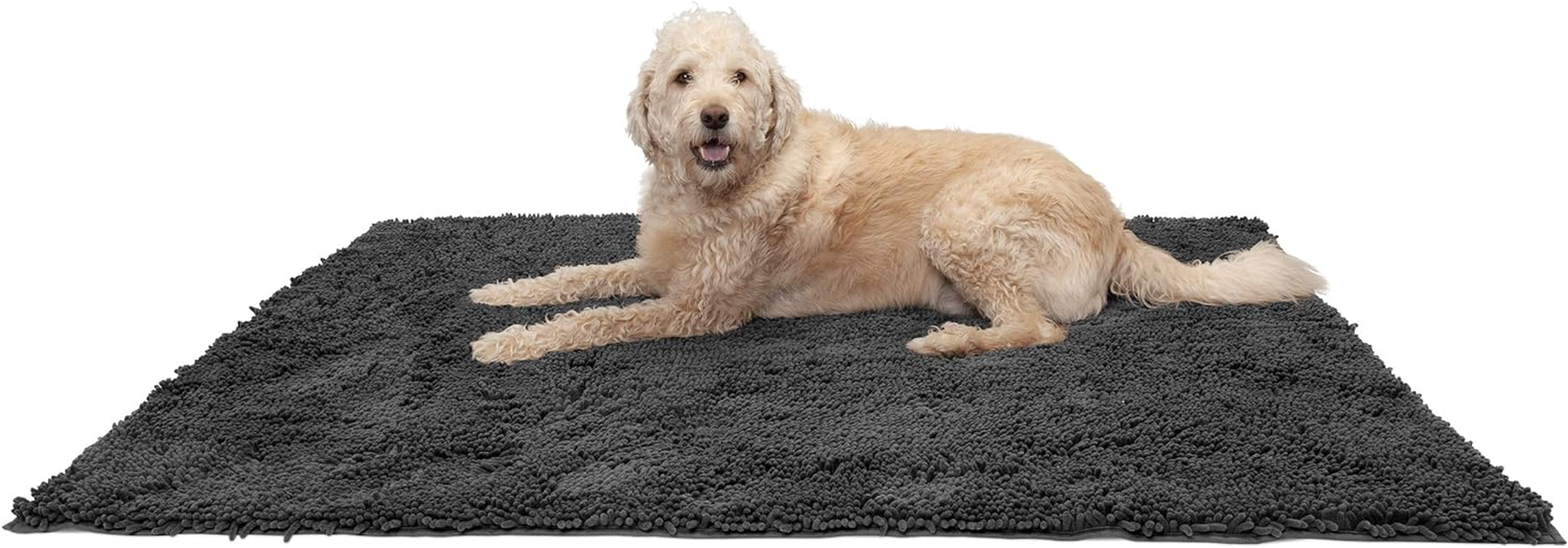 Furhaven Pet Dog Mat | Muddy Paws Absorbent Chenille Bath Towel & Shammy Rug for Dogs & Cats, Charcoal (Gray), Jumbo Plus image number 2