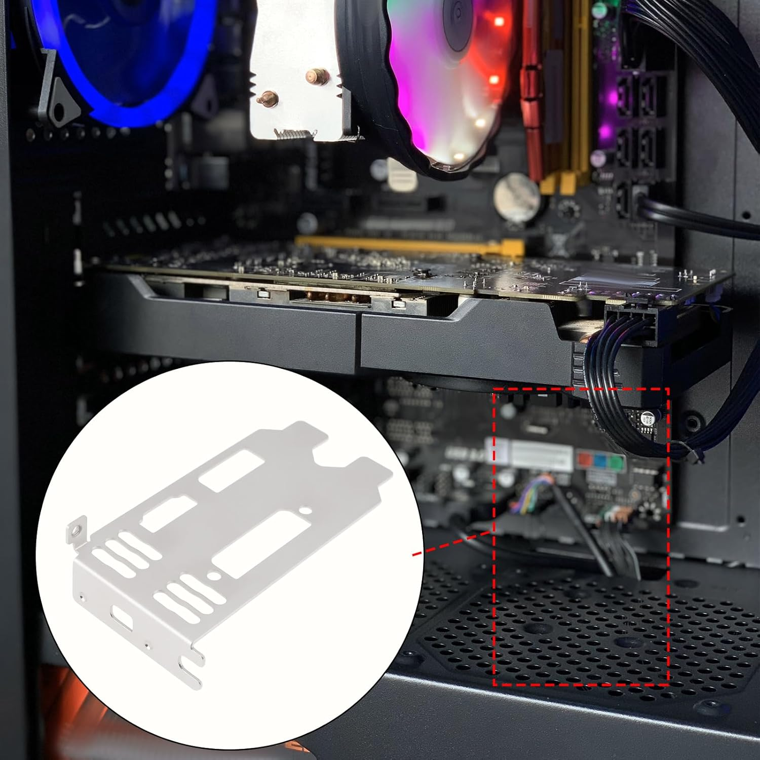 Create Idea Low Profile Bracket Compatible with MSI GTX1050 LP Compatible with Gtx1050Ti LP Graphics Video Card image number 2