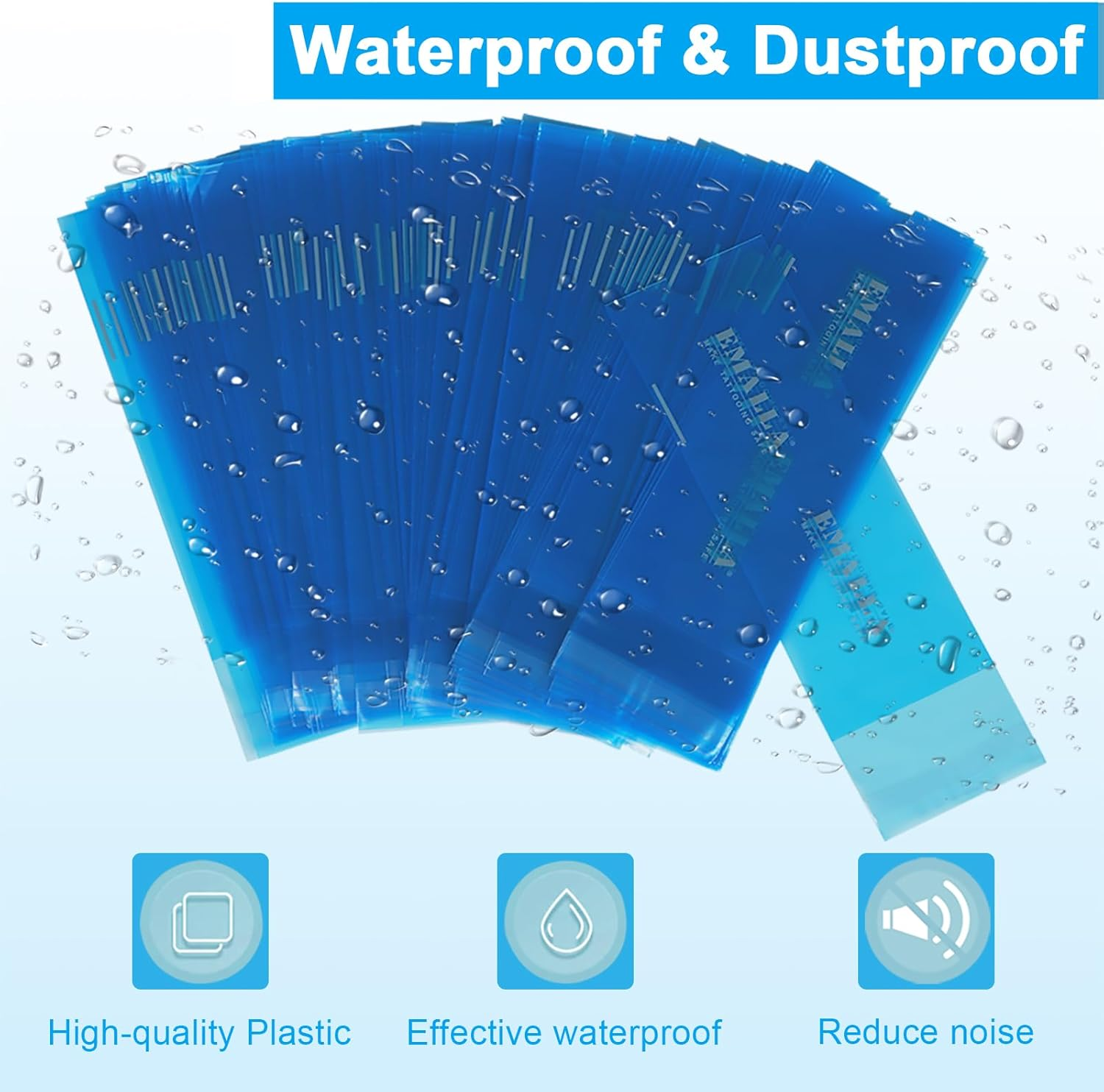 Emalla Large Tattoo Machine Covers, 200Pcs Sealable Tattoo Pen Sleeves Pink Machine Bags 2.5" X 7.1" Pen Covers Upgrader Material Disposable Pen Bags for Tattoo Supplies image number 1