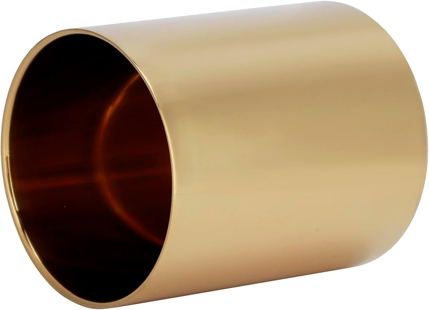 Stainless Steel Pencil Cup with Modern Design, Space-Saving, Multipurpose Organizer for Desk, Counters, Dressers, Tabletops, Premium Quality, Stable Placement (Gold)