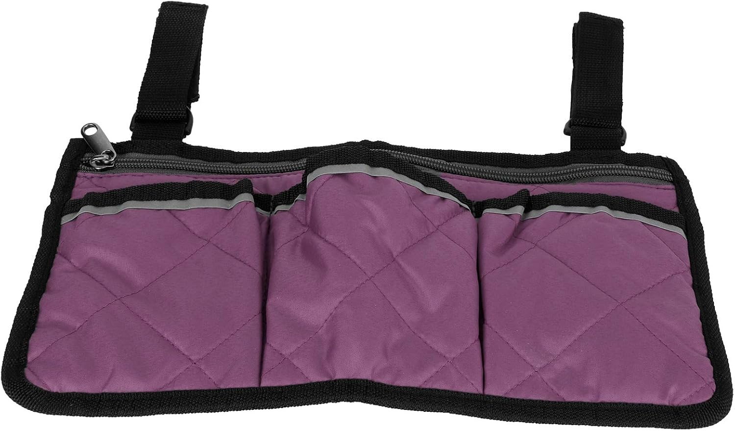 Wheel Chair Storage Tote, Wheelchair Armrest Accessories Wheelchair Bag, for Elderly, Seniors, Adults Armrest Pouch Organizer(Purple) image number 5