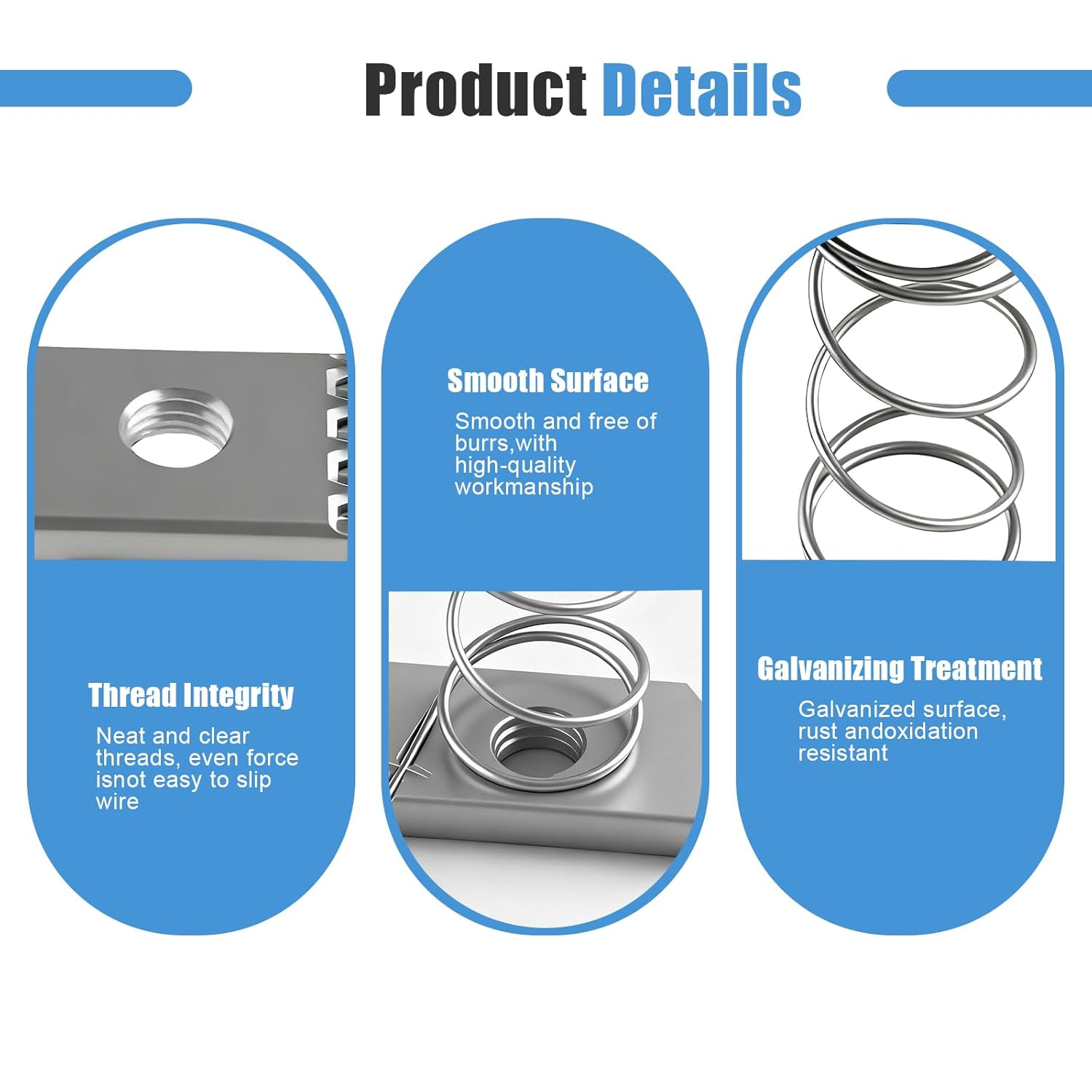 12 Pcs M8 Galvanized Spring Nut, Stainless Steel C-Shaped Steel Special Spring Nut, Durable & Corrosion-Resistant Channel, Ideal for Electrical, HVAC & Construction image number 5