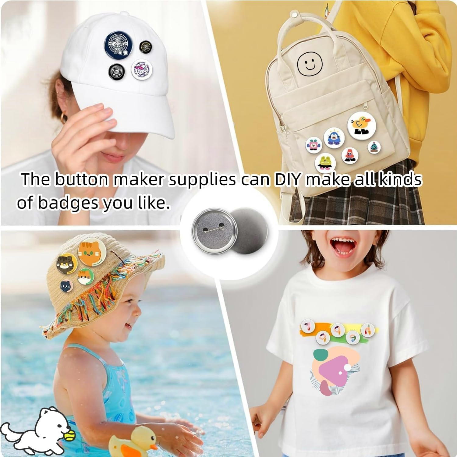 25 Sets 2.3 Inch Button Maker Supplies 58Mm Making Blank Pins Metal round Badge Parts Kit for Button,Diy