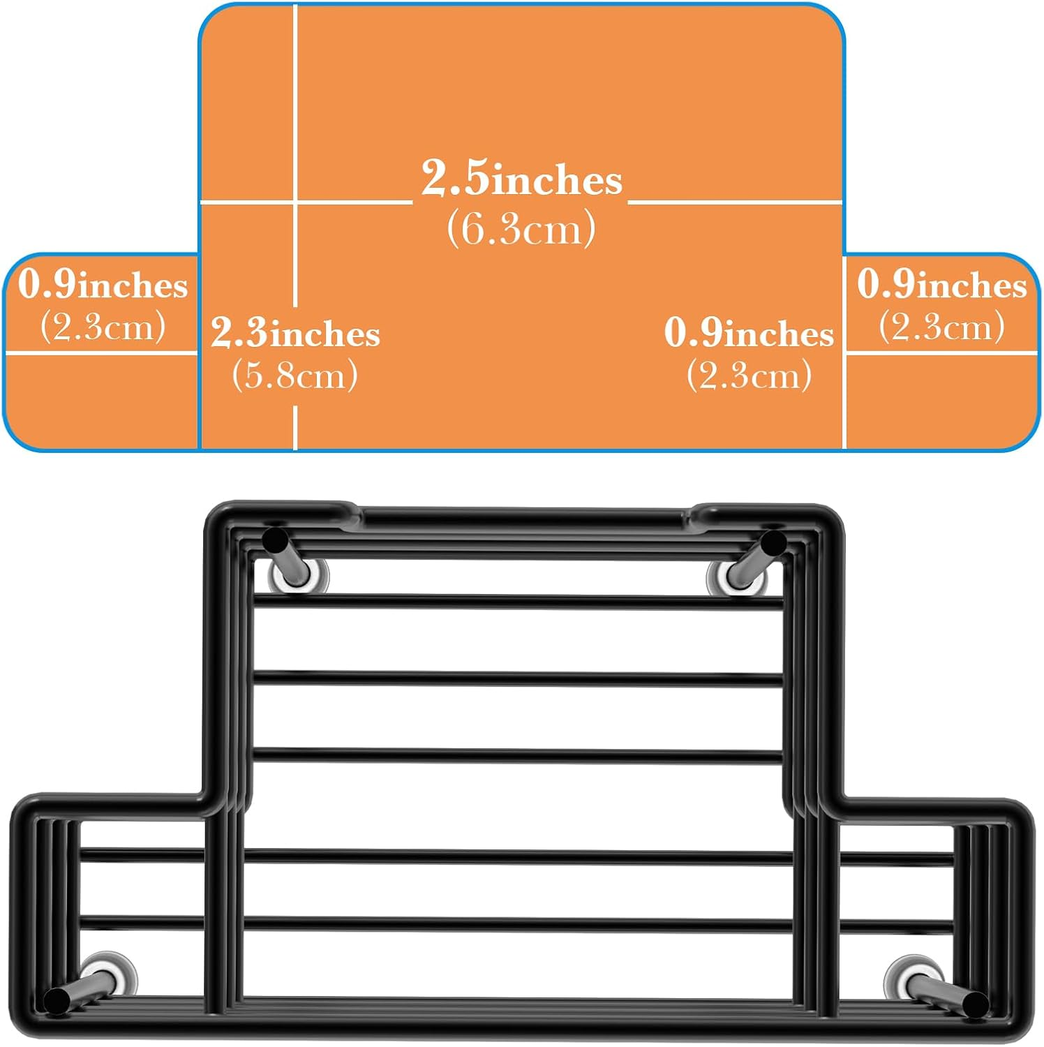 Linkidea Wall Mount Toothbrush Holder for Shower, Stainless Steel Tooth Brush Stand, Countertop 3 Slots Organizer Compatible with Colgate Extra Clean, Oral-B Crossaction (Black) image number 6