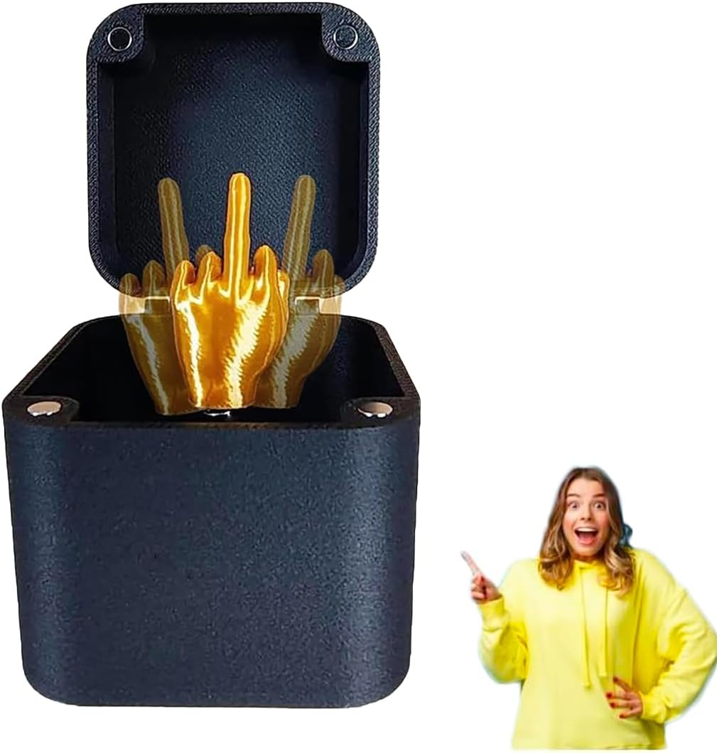 Middle Finger in a Box, Spoof Hand Prank Pop up Gift with Box for Adults, Middle Finger Surprise Gift Box, Christmas Novelty Fun Prank Gift, for Office Desk Decor Home Decor Gift (2Pcs)