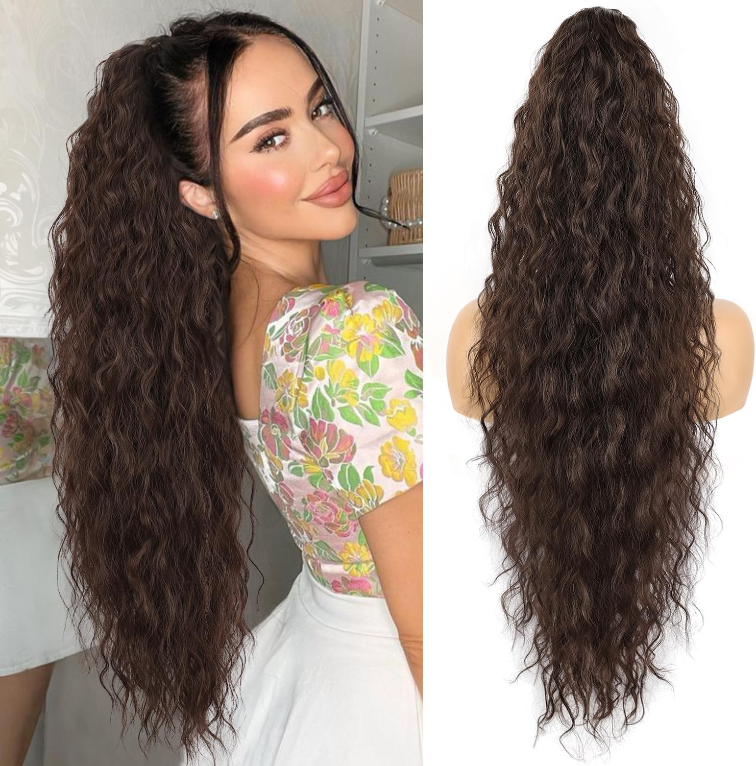 Isaic Material Introduction: Our Claw Ponytail Extensions Are Made of Premium Synthetic Fibers, Safe, Comfortable and Beautiful, You Can Handle Them With
