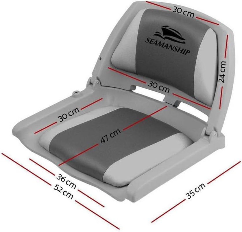 Seamanship Boat Seats, Set of 2 Folding Seat Swivel Chair Floor Chairs Marine Seating Fishing Outdoor Accessories, All Weather Conditions Stainless Steel Grey image number 4