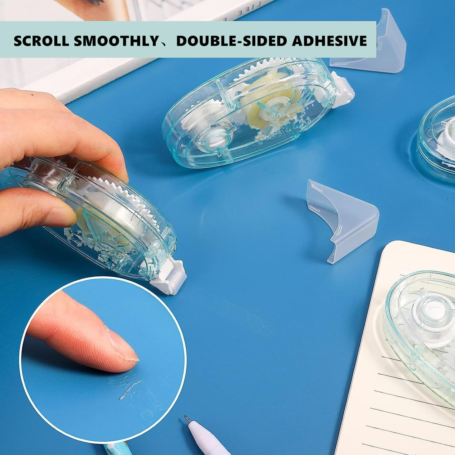 6 Pcs Scrapbook Tape, Double Sided Adhesive Tape for Scrapbooking Supplies, Craft, Photo, Album, Cards, Gift Wrapping (10M X 8Mm) image number 2