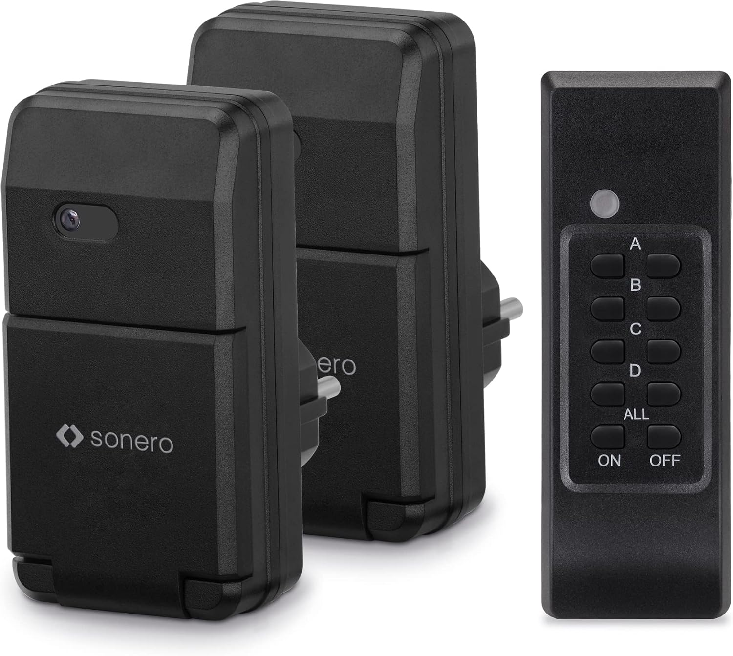 Sonero Radio-Controlled Socket Set: 2 X Radio-Controlled Sockets and 1 X Remote Control, 1100 Watt, Max. 30 M Range, Outdoor, Black image number 4