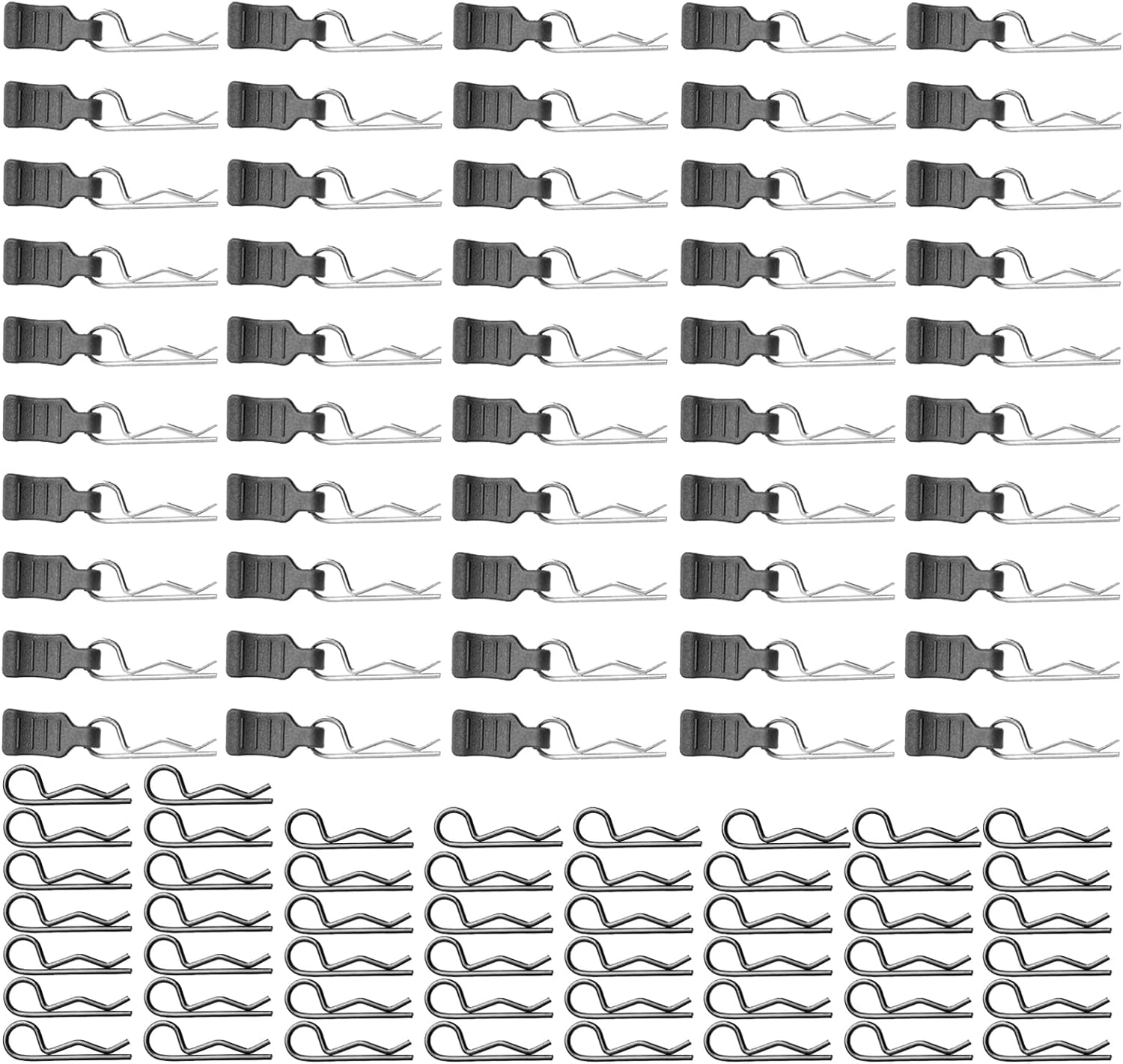 50PCS Universal RC Car Body Shell Clips RC R-Type Pins with Pull Tabs Compatible with All 1/16 1/18 RC Vehicles Truck Buggy Shell Replacement Parts image number 4