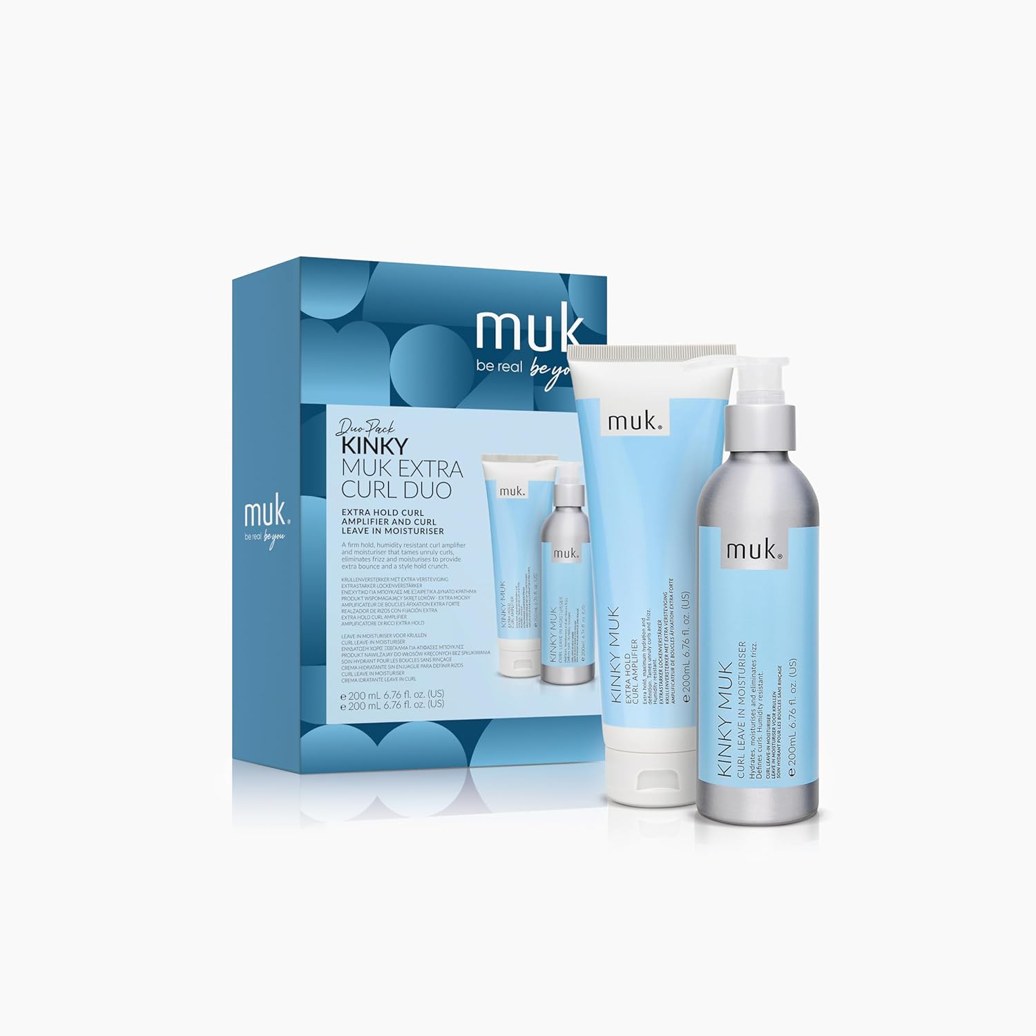 Muk Kinky Muk Extra Hold Curl Amplifier and Kinky Muk Curl Leave in Moisturiser Duo Pack image number 4