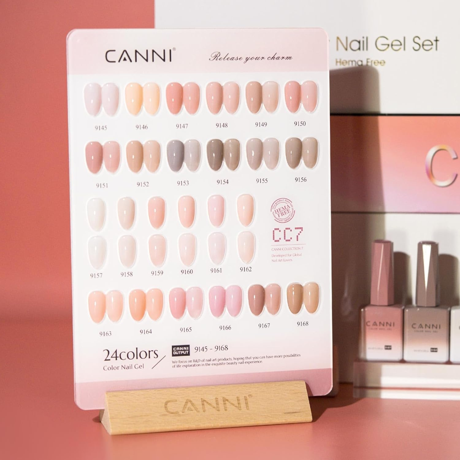 CANNI CC7 30 Pcs 9ML Hema-Free Jelly Gel Nail Polish Set with Base Top Coat- Jelly Nude Pink Translucent Gel Polish Colors Kit, Soak off LED Nail Manicure Kit DIY at Home Salon Gifts