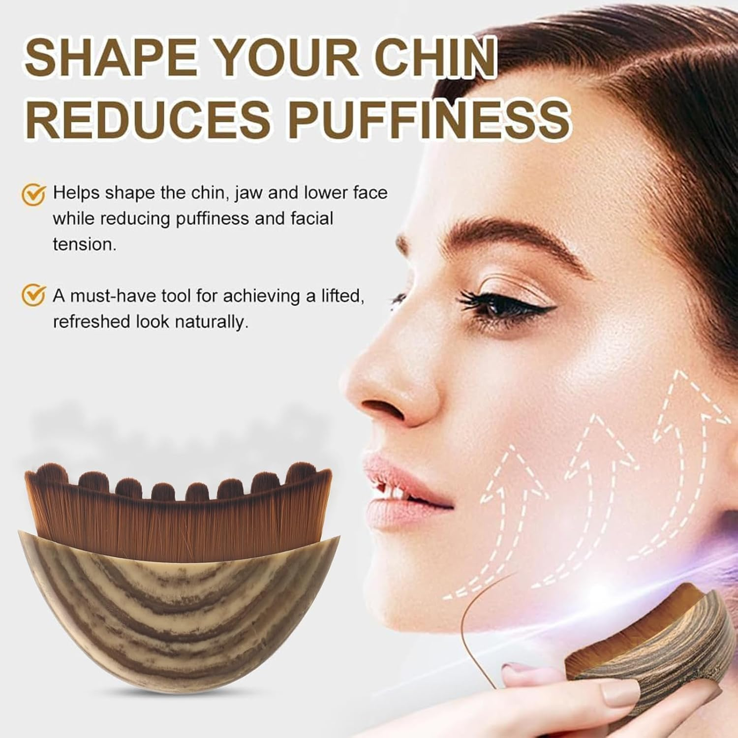 Evadollina Face Brush, Dry Brush for Lymphatic Drainage, Dry Brush, Lymphatic Drainage Massager for Face, Chin and Jaw Contouring, Christmas Gifts