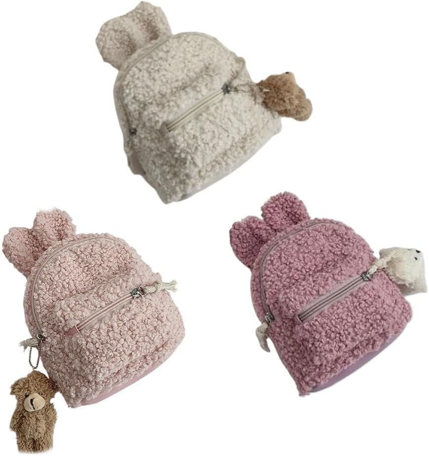 Durable Plush Bunny Childrens Backpack Built to Last Made of Plush Polyester Plush Bunny Backpack Smooth, Purple image number 1