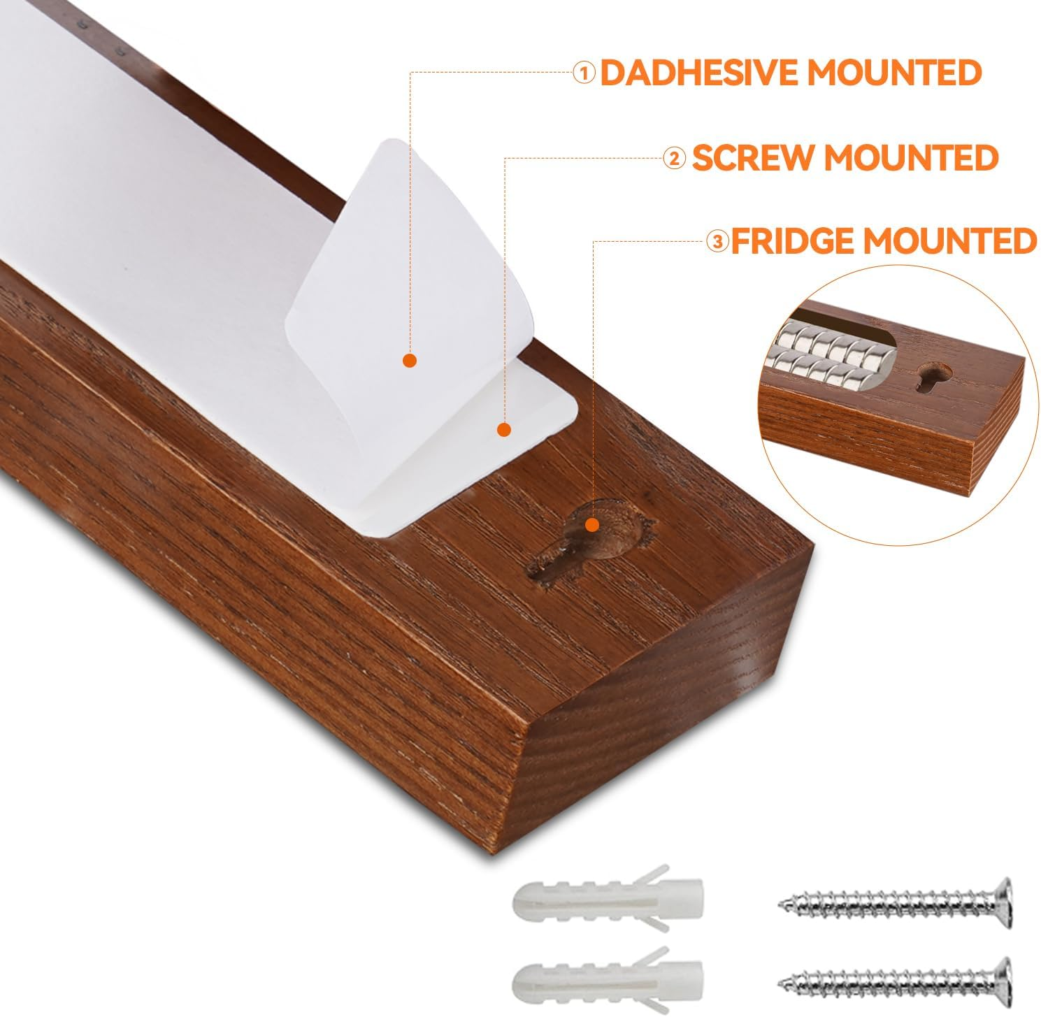 Teak Magnetic Knife with Extra Strong Magnet - 40 Cm, Magnetic Knife Holder Kitchen Knives, Wall Mounted Knife Strip Bar Rack for Home Kitchen Utensil Tool Organizer image number 2