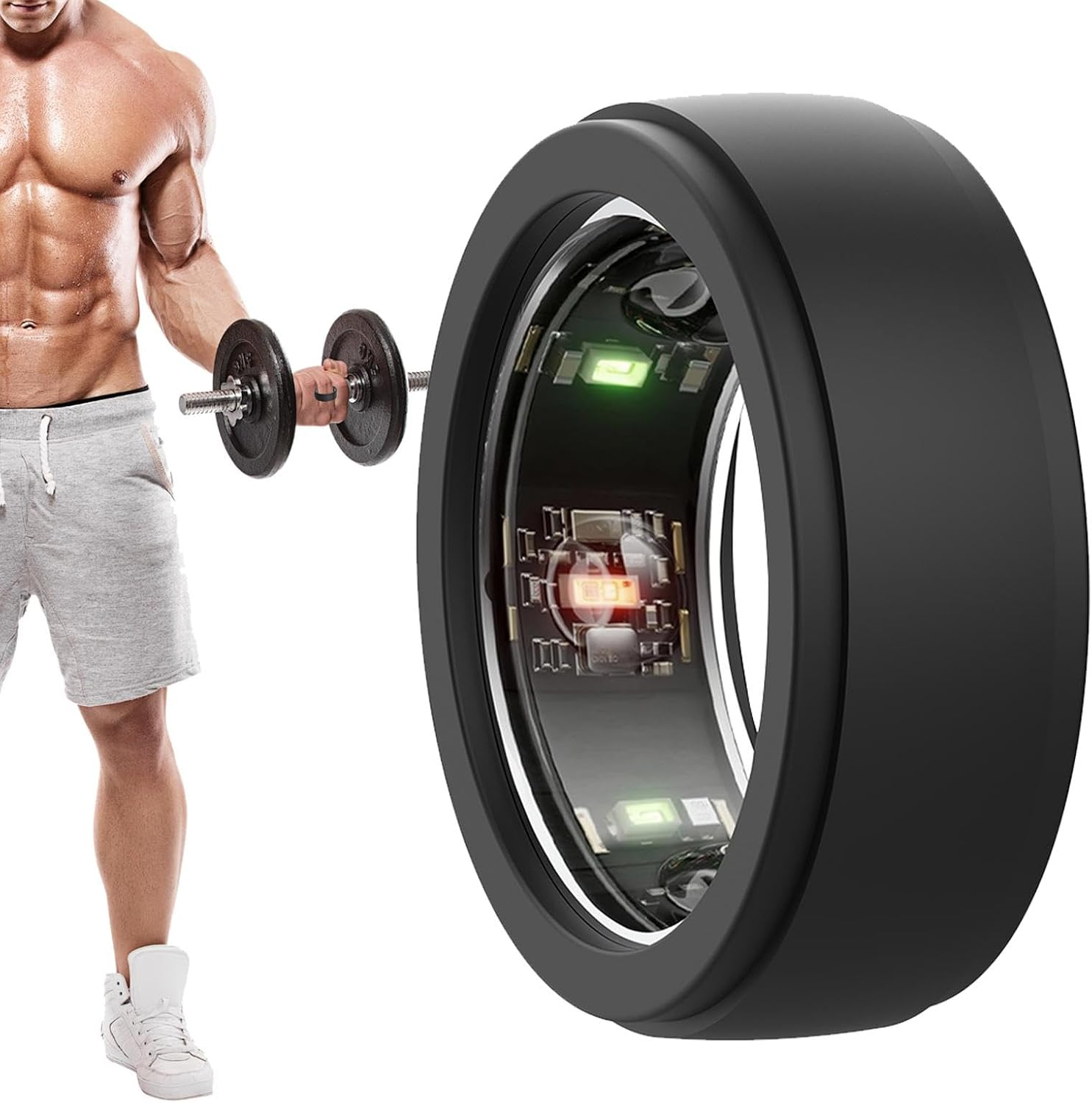 Silicone Case for Ouras Ring Gen 3 | Shockproof Smart Ring Fitness Tracker Protective Case | Anti-Scratch Smart Ring Accessories Cases for Ouras Ring Gen 3 - Black/M image number 6